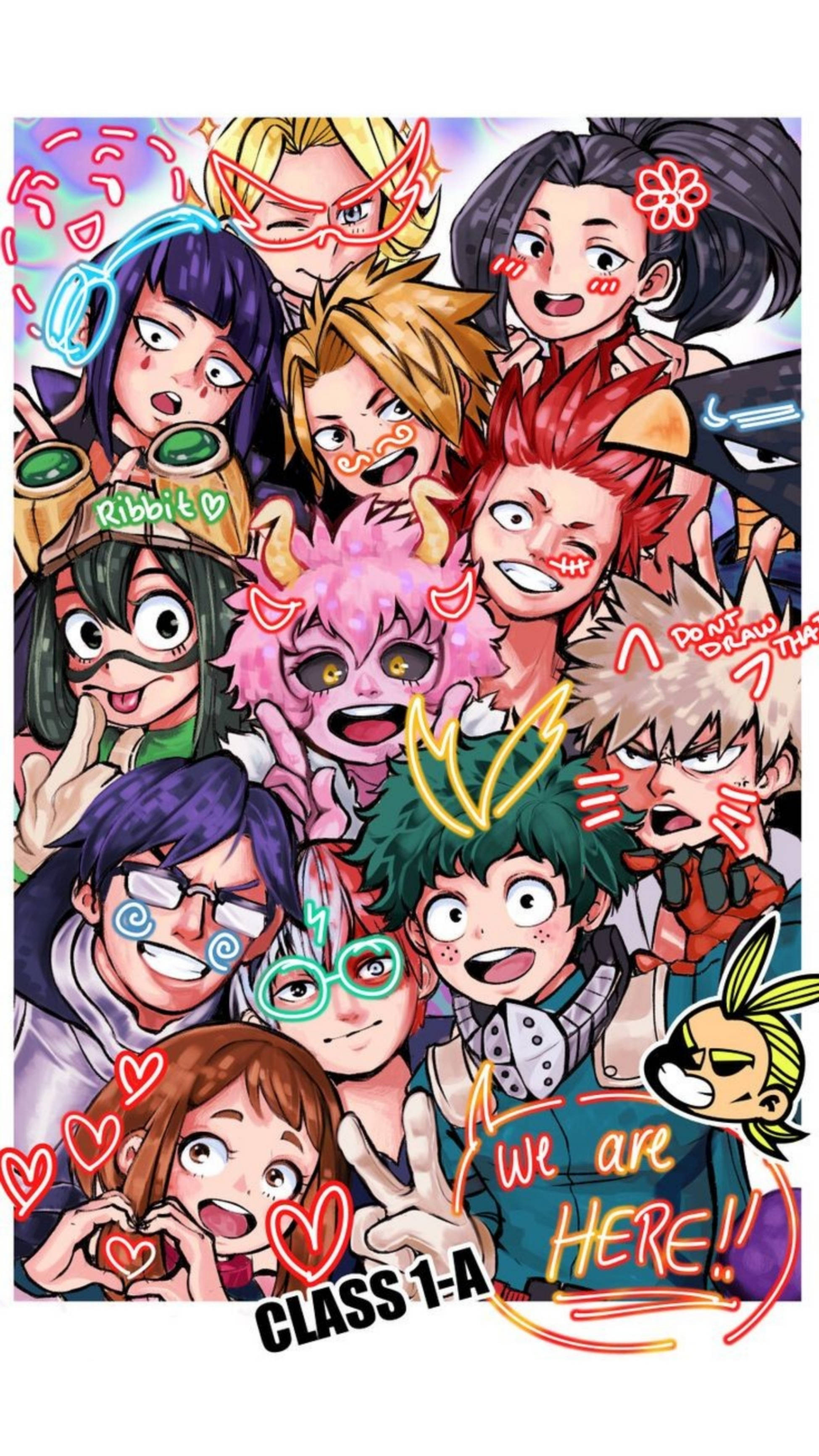 1-A Sınıfı Toplu Fotoğraf My Hero Academia iPhone Duvar Kağıdı