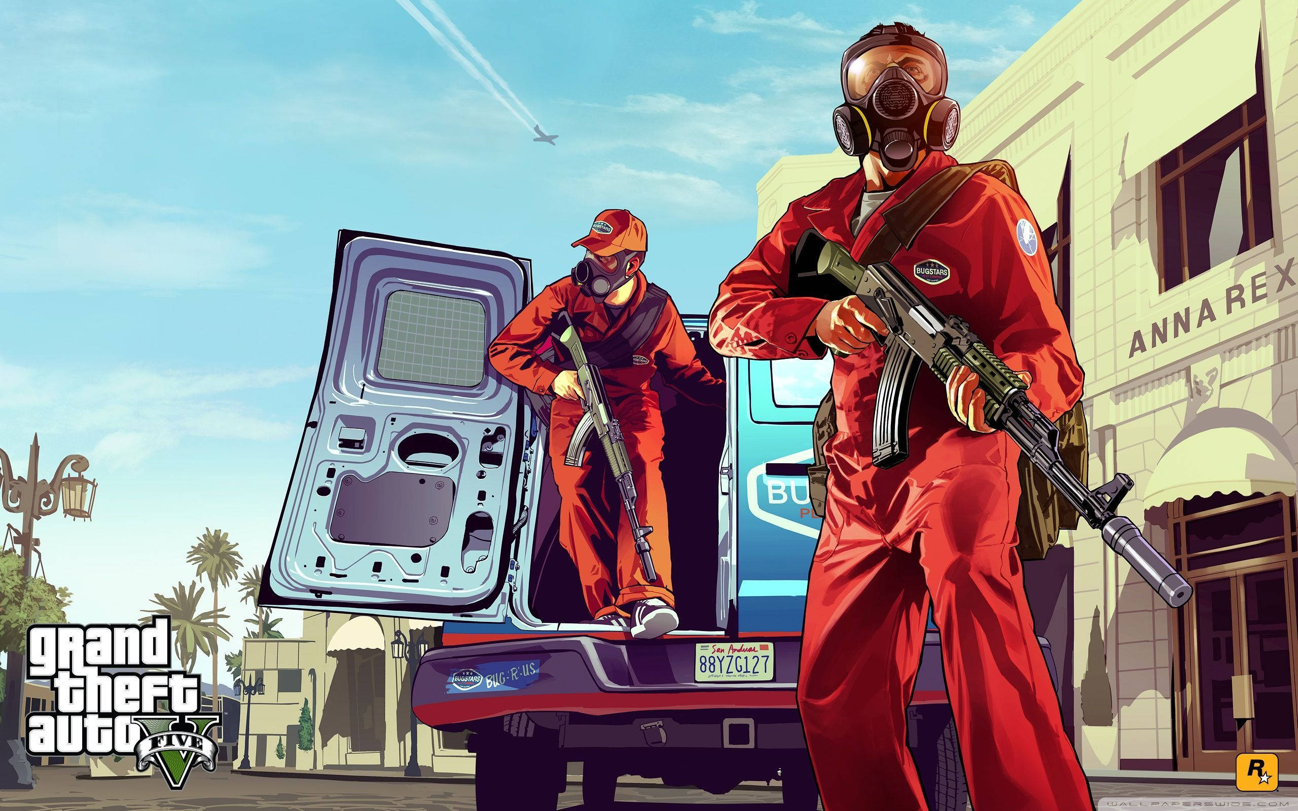 1080p GTA 5 Banka Soygunu Duvar Kağıdı