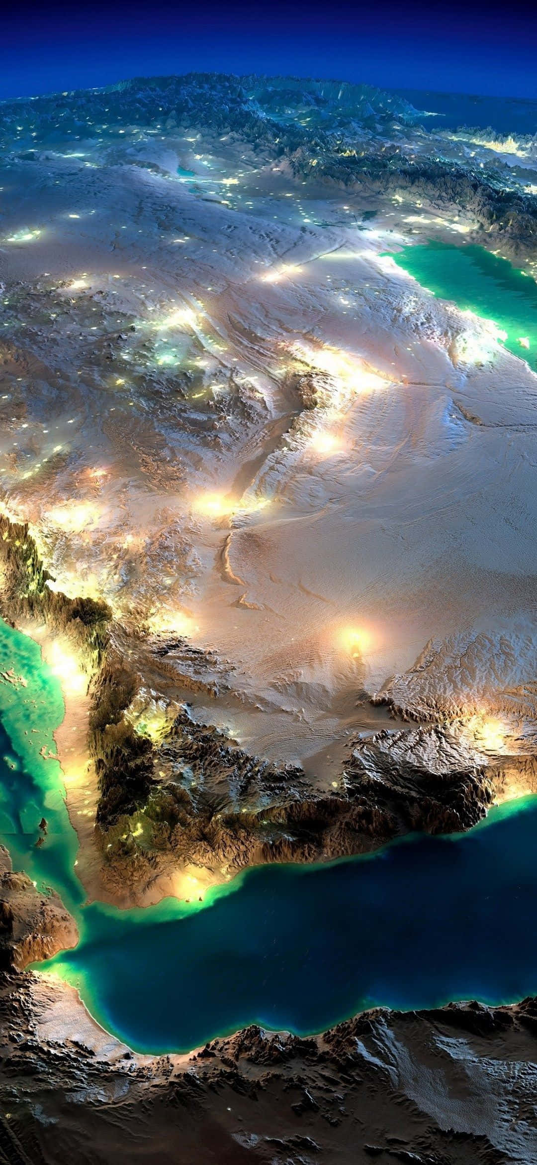 1080x2340 4K Dünya Gece Hava Fotoğrafçılığı Duvar Kağıdı
