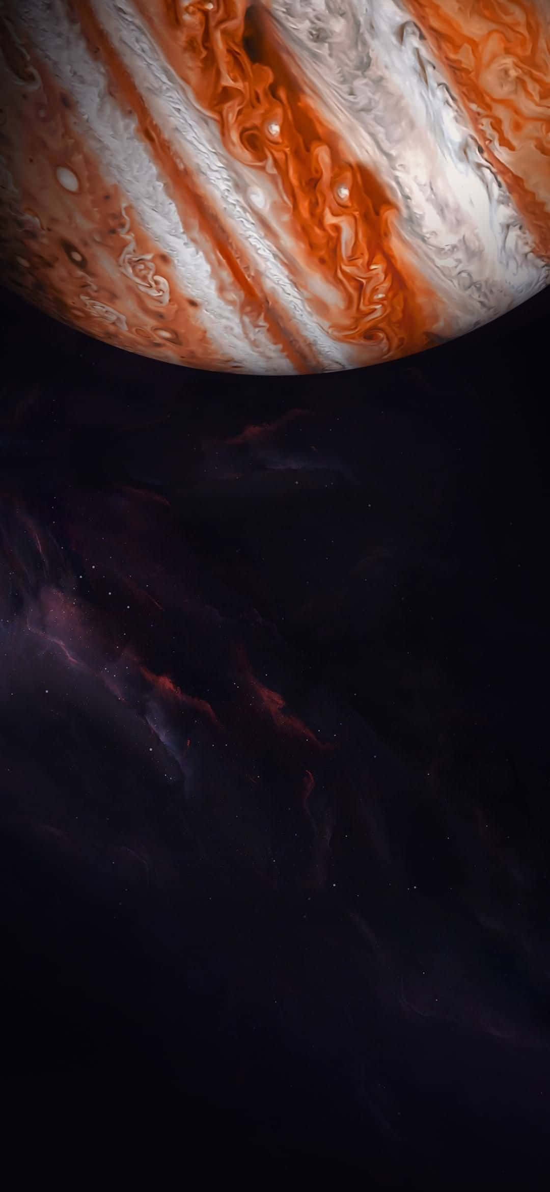 1080x2340 4K Gezegen Jüpiter Eğik Dijital Sanat Duvar Kağıdı
