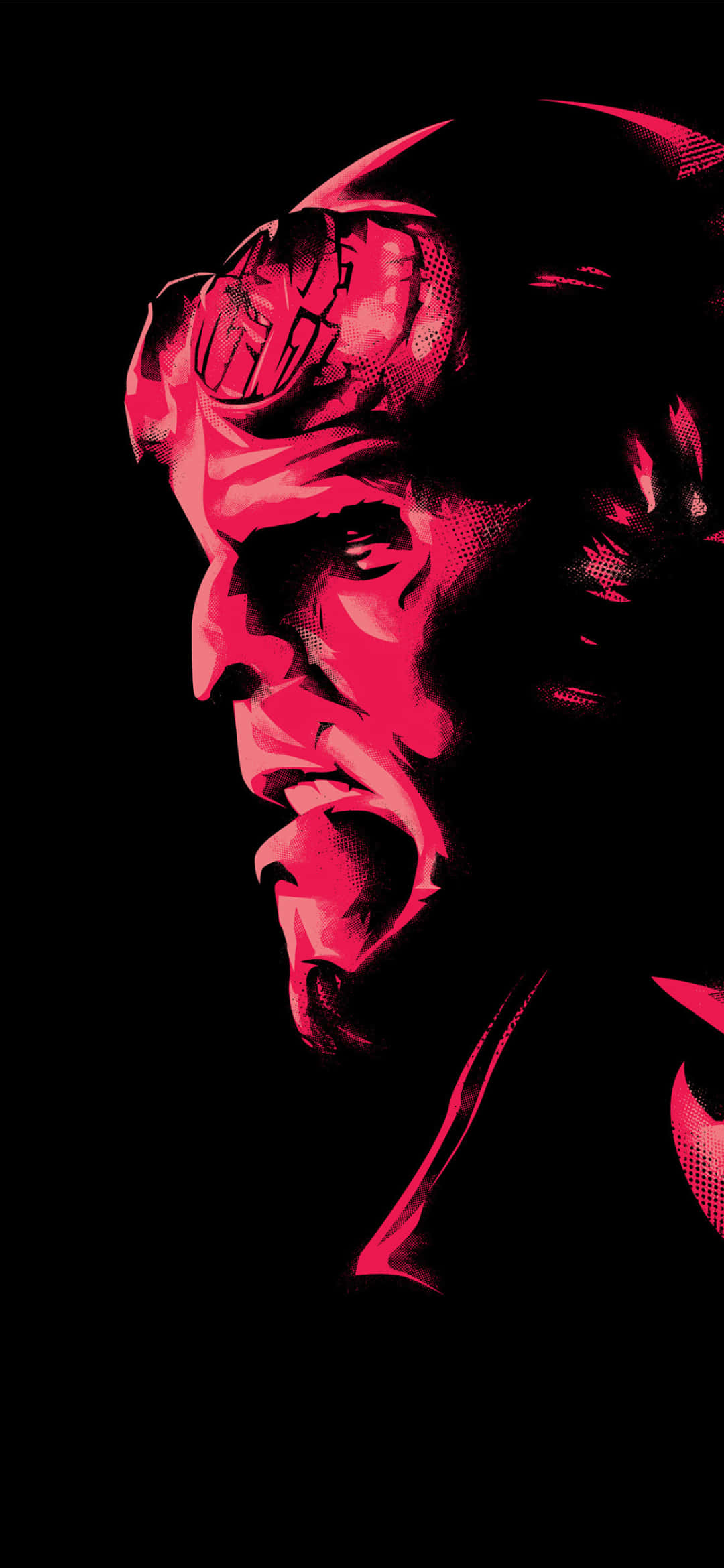 1080x2340 4K Hellboy Kırmızı İllüstrasyon Sanatı Duvar Kağıdı