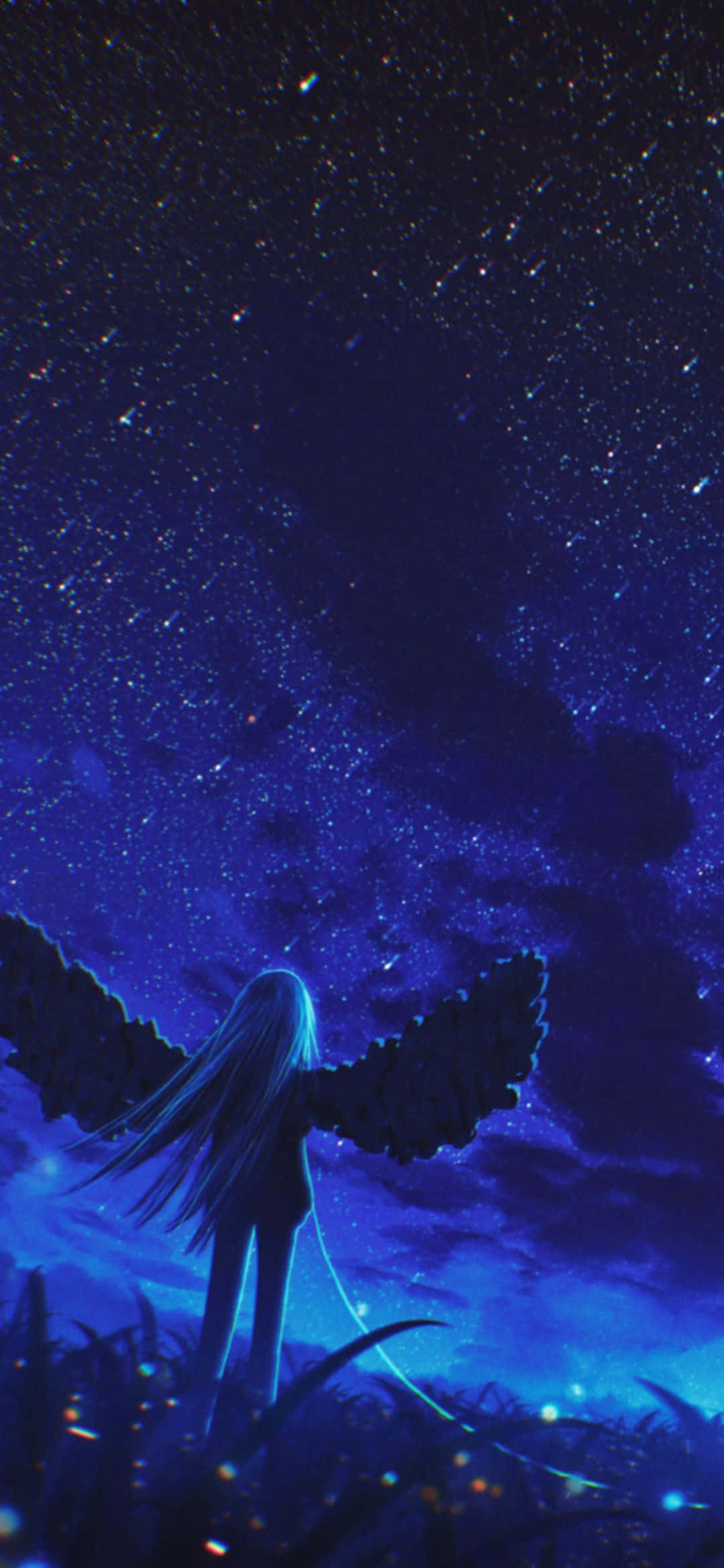 1080x2340 4K Karanlık Melek Gece Gökyüzü Duvar Kağıdı