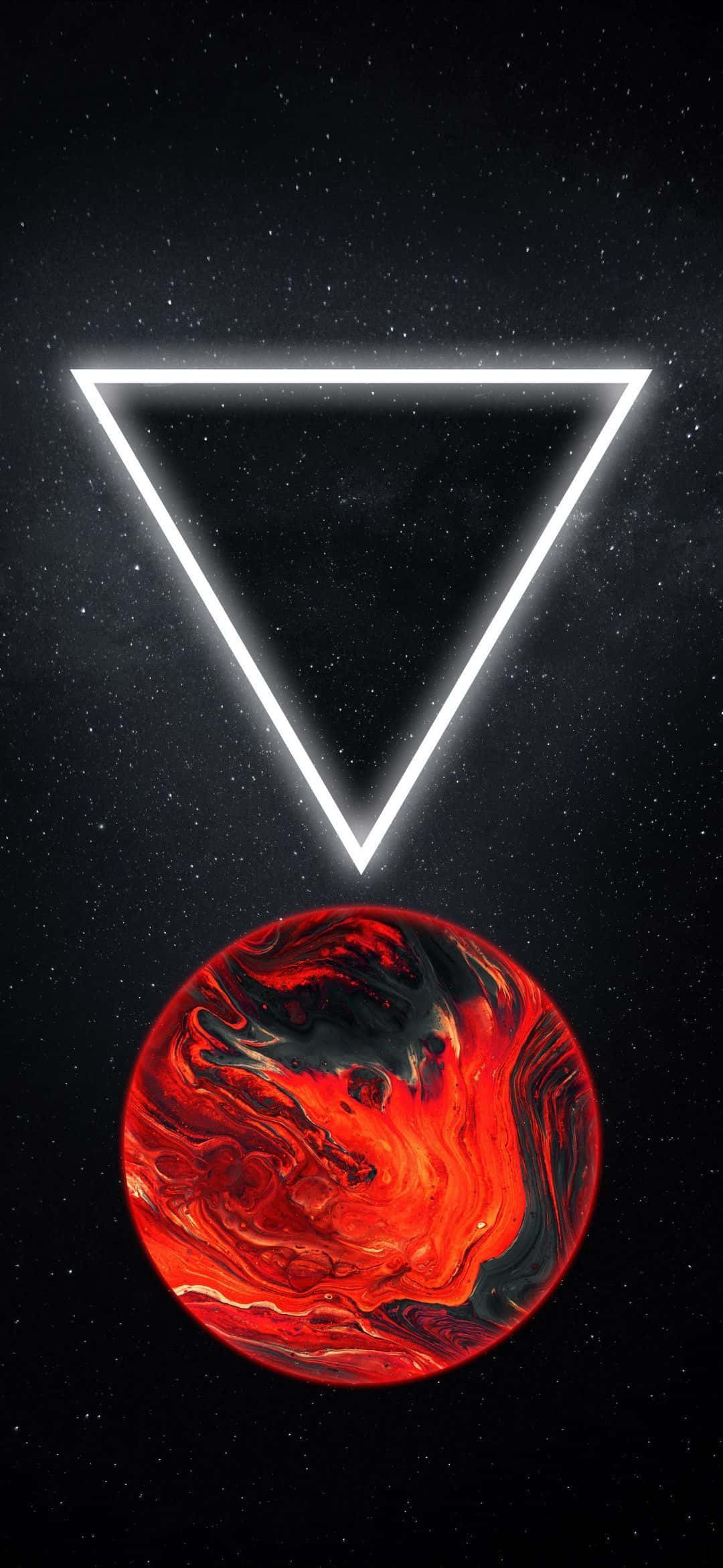 1080x2340 4K Kızıl Gezegen Üçgen Dijital Sanat Duvar Kağıdı