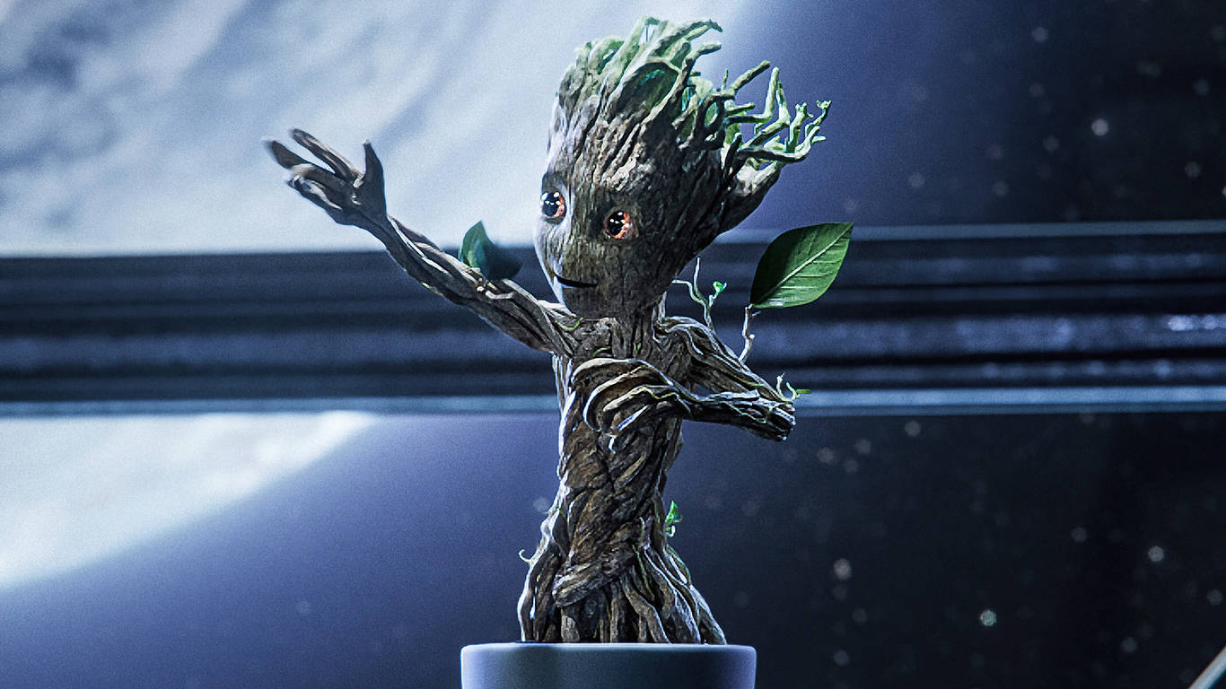 1366 x 768 Marvel Bebek Groot Duvar Kağıdı