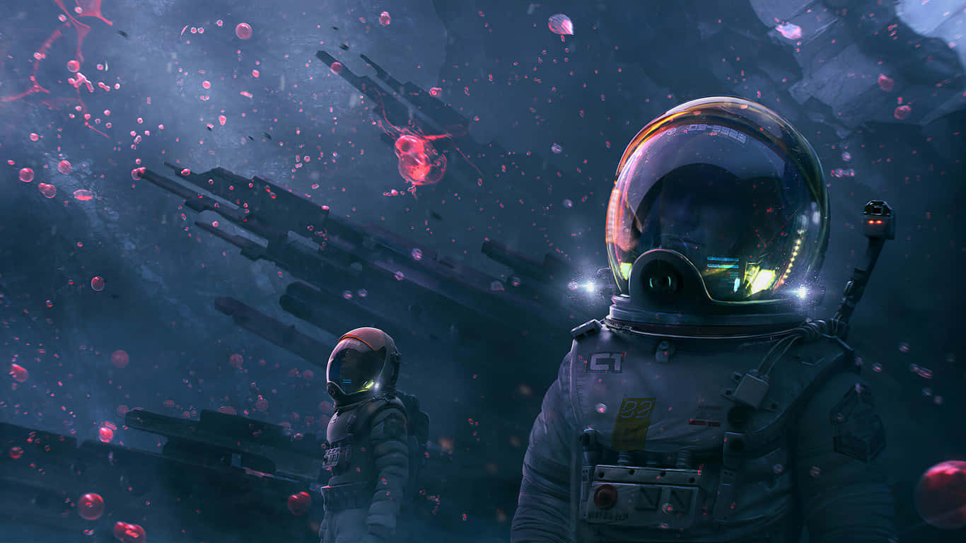 1366x768 HD Masaüstü Astronotlar Duvar Kağıdı