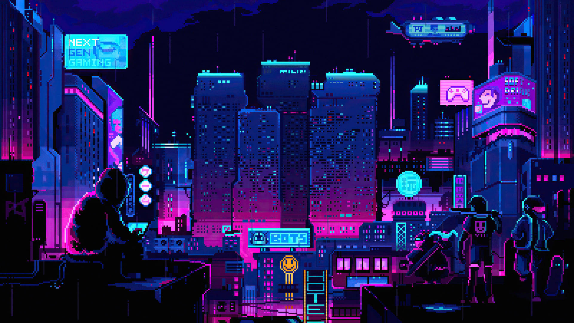 1920 X 1080 Oyun Siberpunk Şehri Duvar Kağıdı