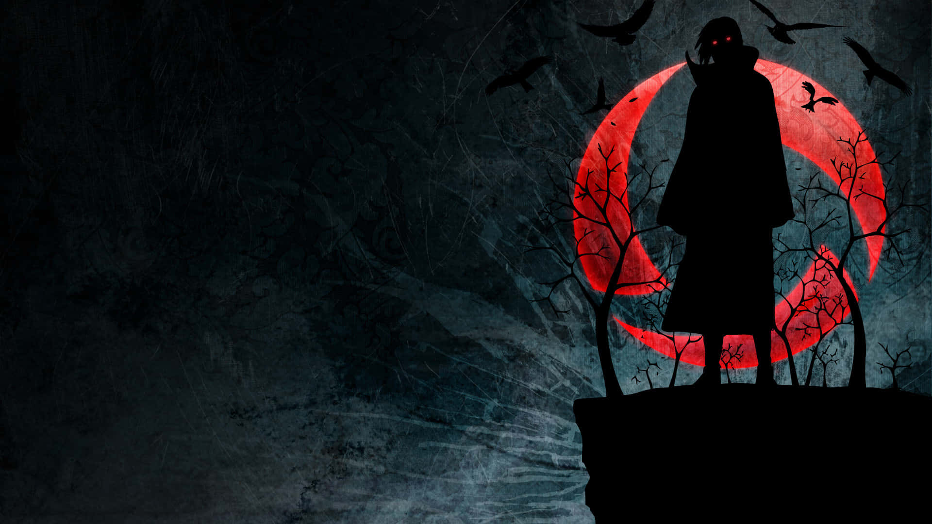 1920x1080 Anime Itachi Uchiha Silüeti — Anime manzara GIF Duvar Kağıdı