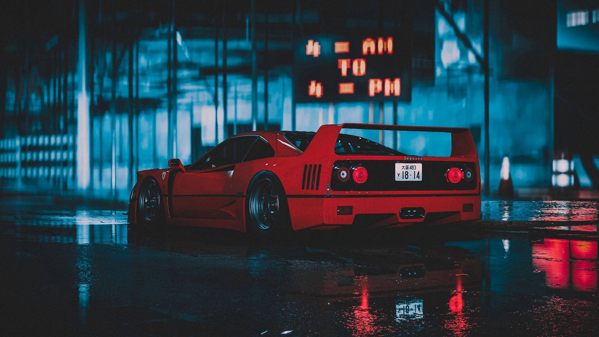 1920x1080 Ferrari F40 Arka Görünüm Duvar Kağıdı