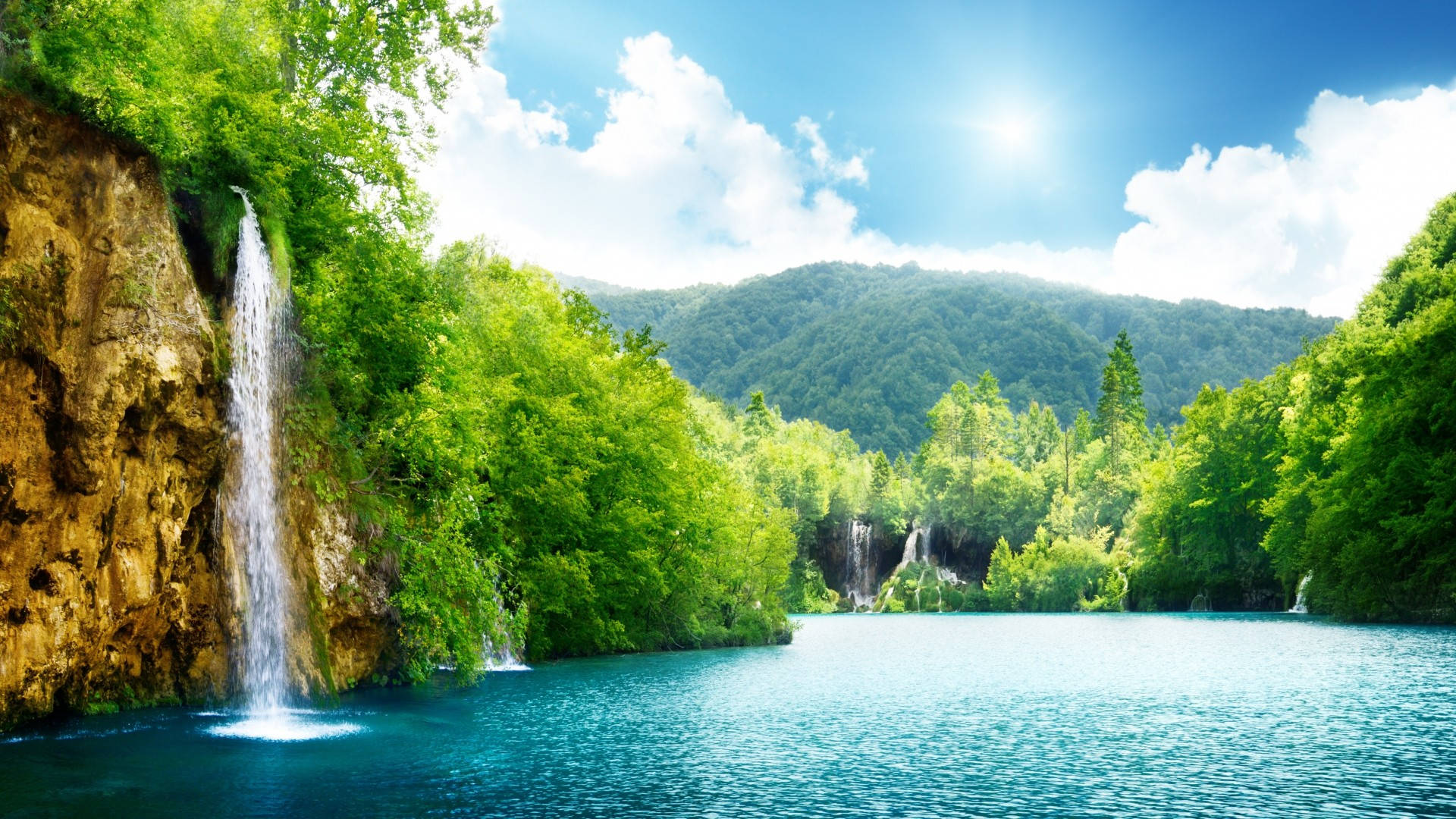 1920x1080 Full HD Doğa Şelalesi ve Nehir