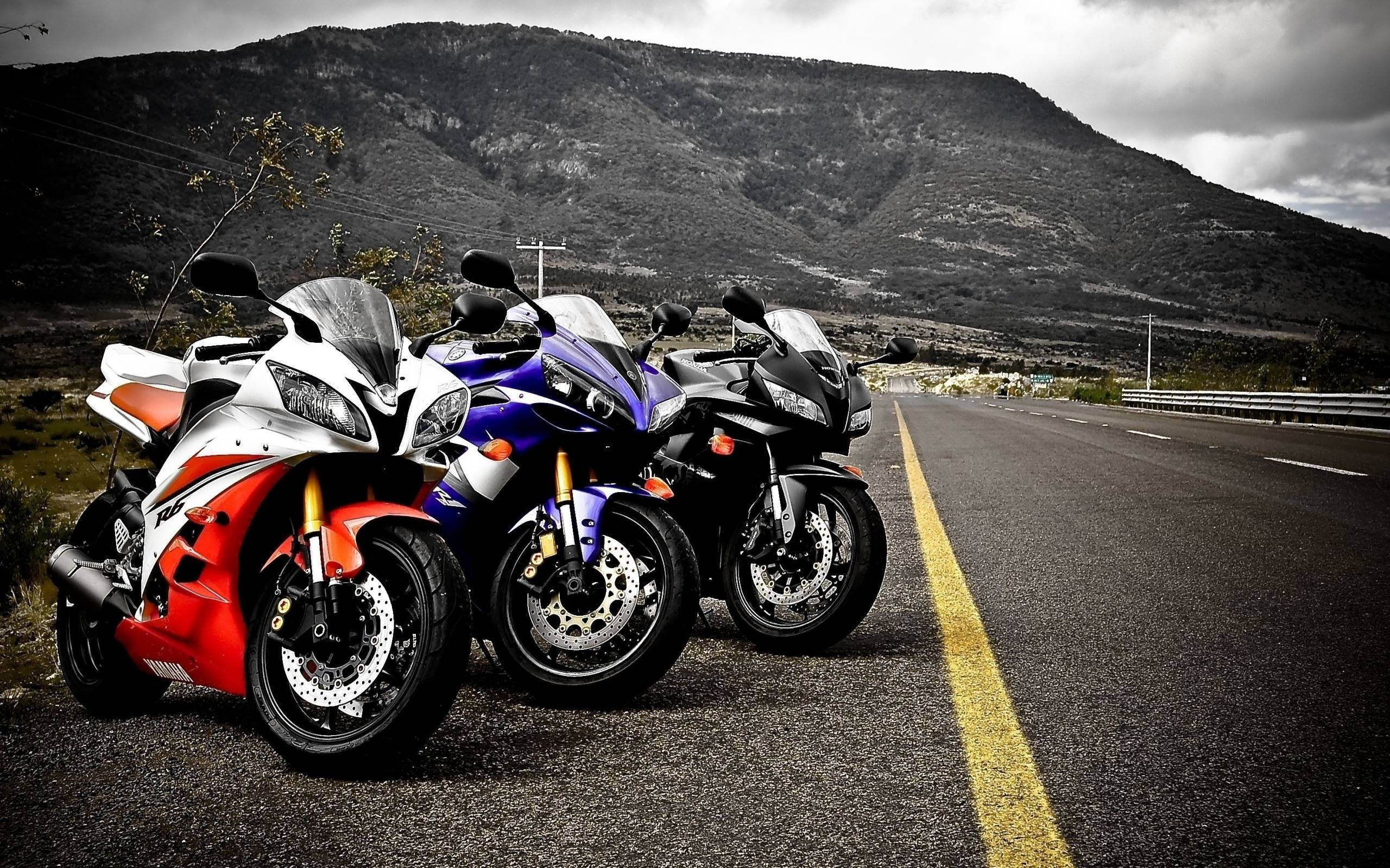 1920x1080 Motosiklet Kırmızı Siyah Mavi Duvar Kağıdı