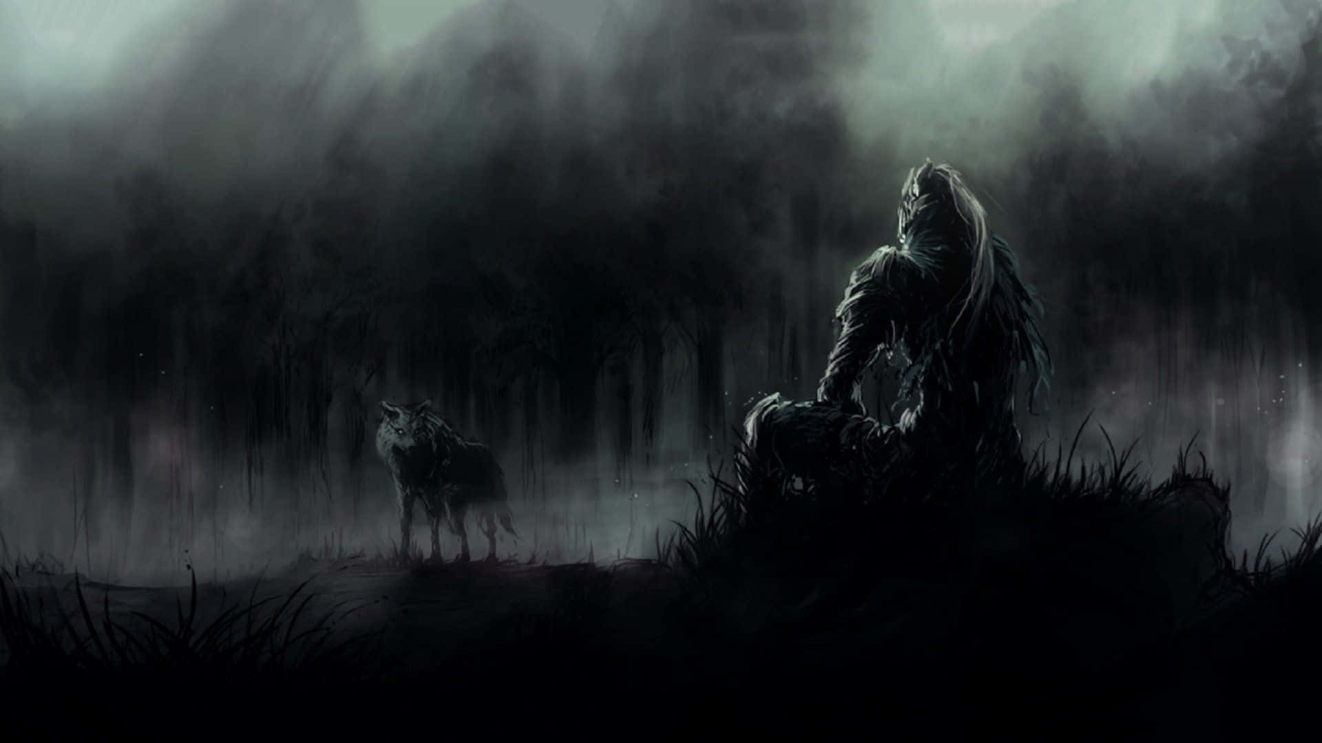 1920x1080 Siyah Dark Souls Kurt ve Adam Duvar Kağıdı
