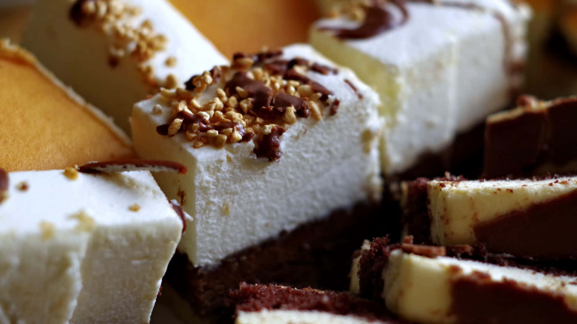 1920x1080 Tatlı Arka Planı Cheesecake Bar Duvar Kağıdı