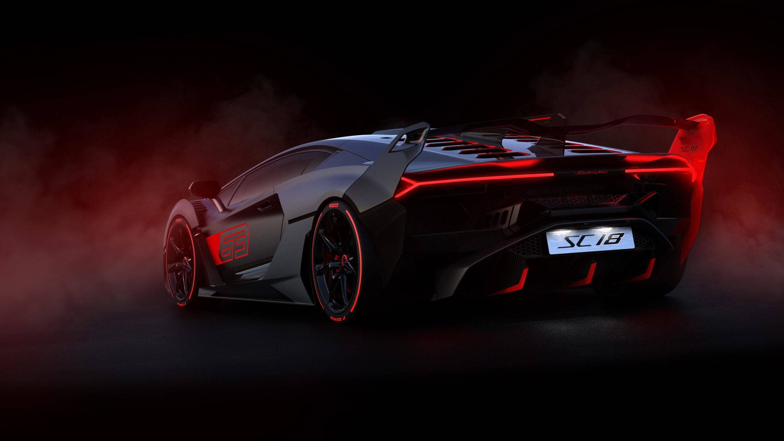 2560x1440 Siyah ve Kırmızı Lamborghini Aventador Araba Duvar Kağıdı
