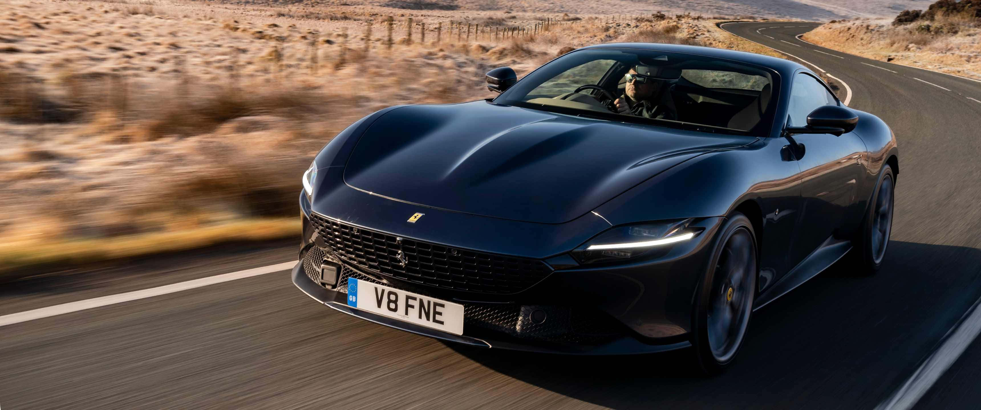 3440x1440p Ferrari Arka Plan Roma Duvar Kağıdı