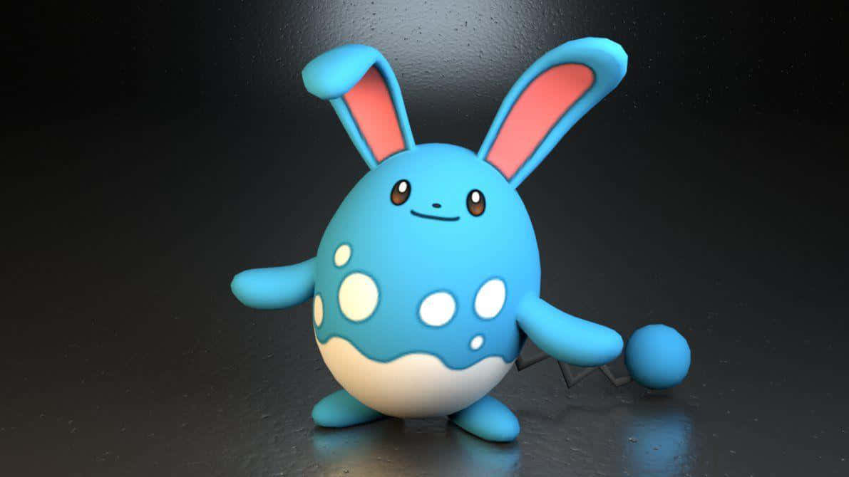3D Azumarill Siyah Arkaplan Duvar Kağıdı