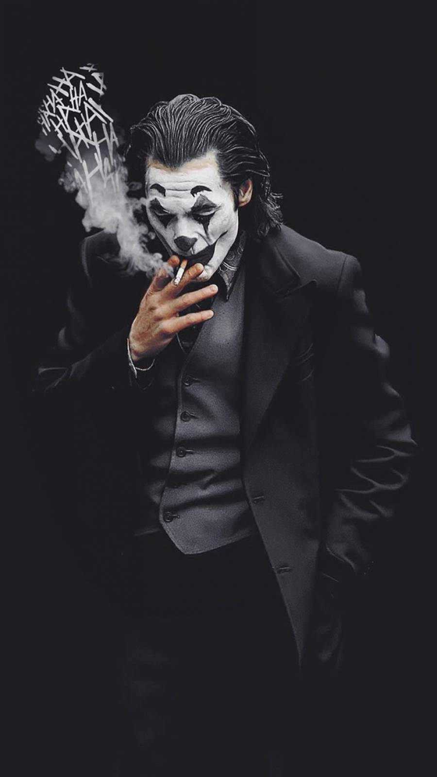 3D Joker iPhone Sigara İçiyor Hahaha Duvar Kağıdı