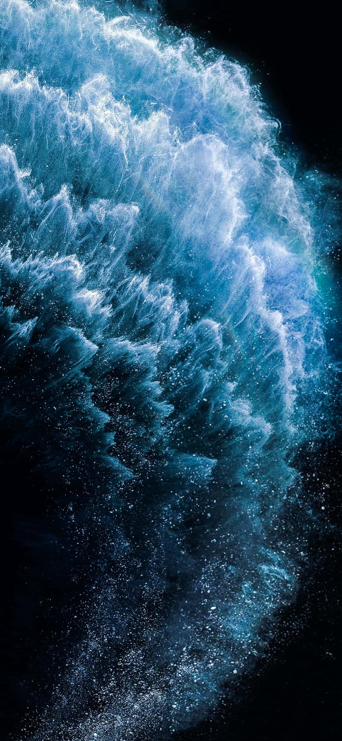 4K AMOLED Arkaplan Çarpan Dalgalar Dokusu Duvar Kağıdı