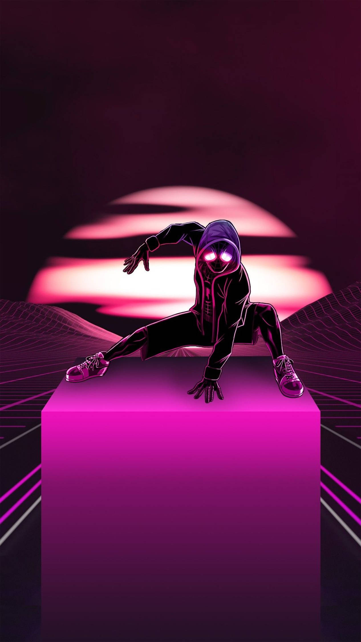 4K Android Pembe Örümcek Adam Duvar Kağıdı