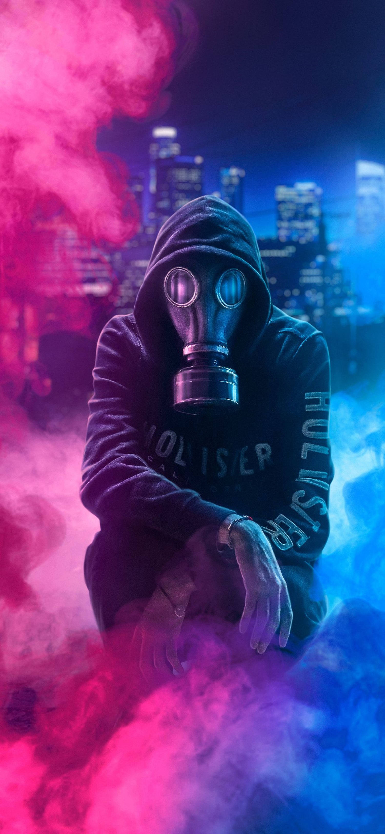 4K Anime iPhone Gizemli Gaz Maskeli Adam — 4K anime GIF Duvar Kağıdı