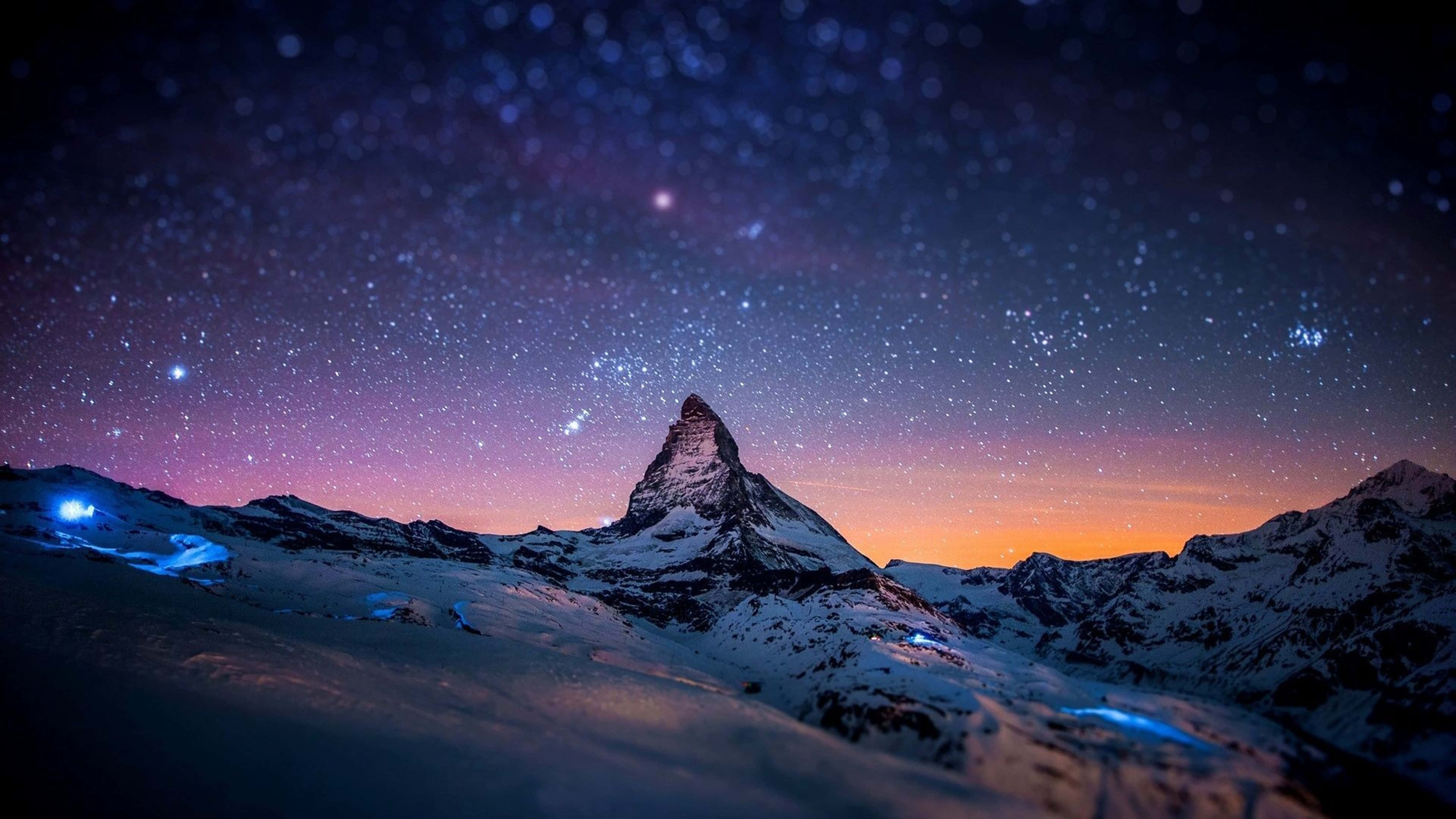 4K Evren Matterhorn Gece Duvar Kağıdı