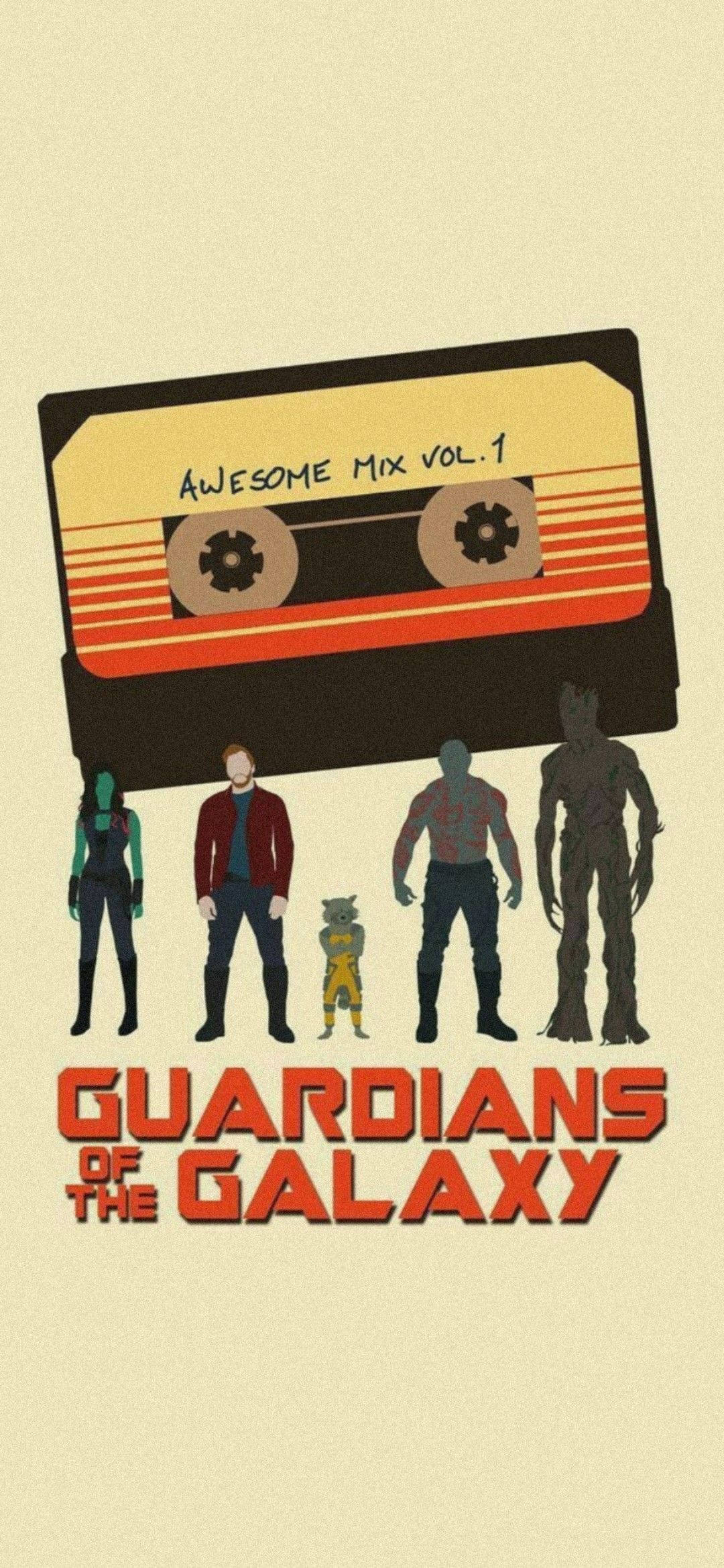 4K Galaksinin Koruyucuları Vintage Poster Duvar Kağıdı