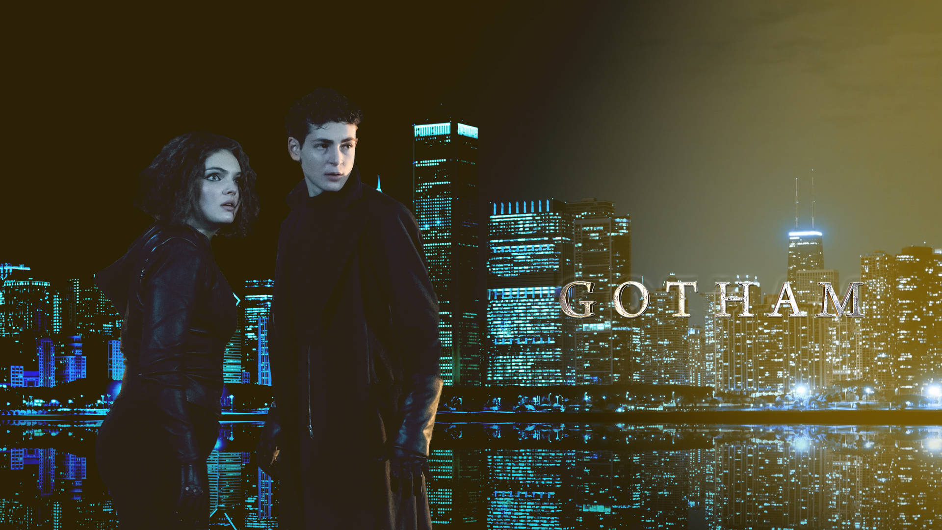 4K Gotham Bruce Wayne ve Selina Kyle — Mavi estetik GIF Duvar Kağıdı
