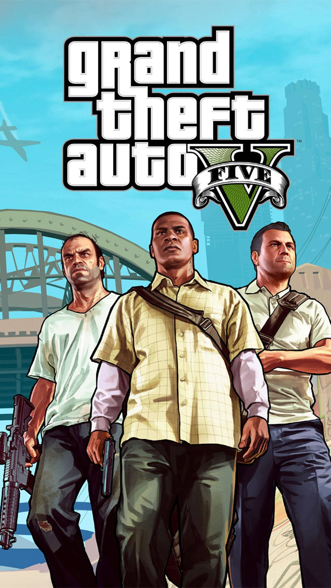 4K GTA 5 Trevor Franklin Michael Telefon Duvar Kağıdı
