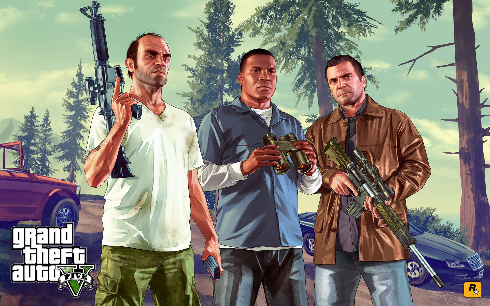 4K GTA 5 Trevor Franklin Michael Silahlarla