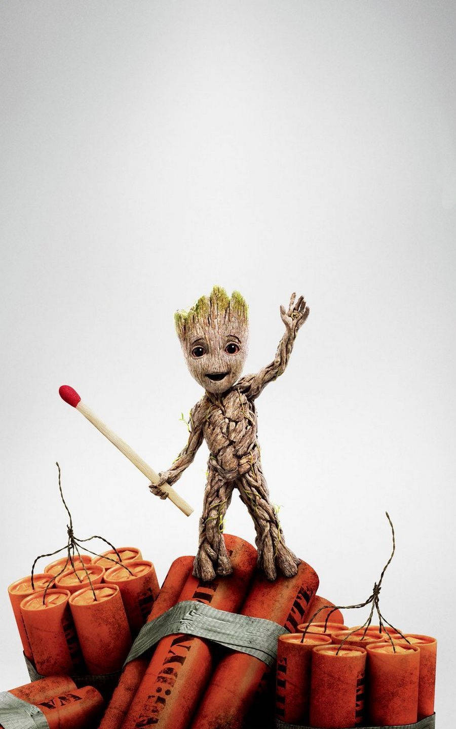 4K Guardians Of The Galaxy Bebek Groot Dinamitlerin Üzerinde Duvar Kağıdı