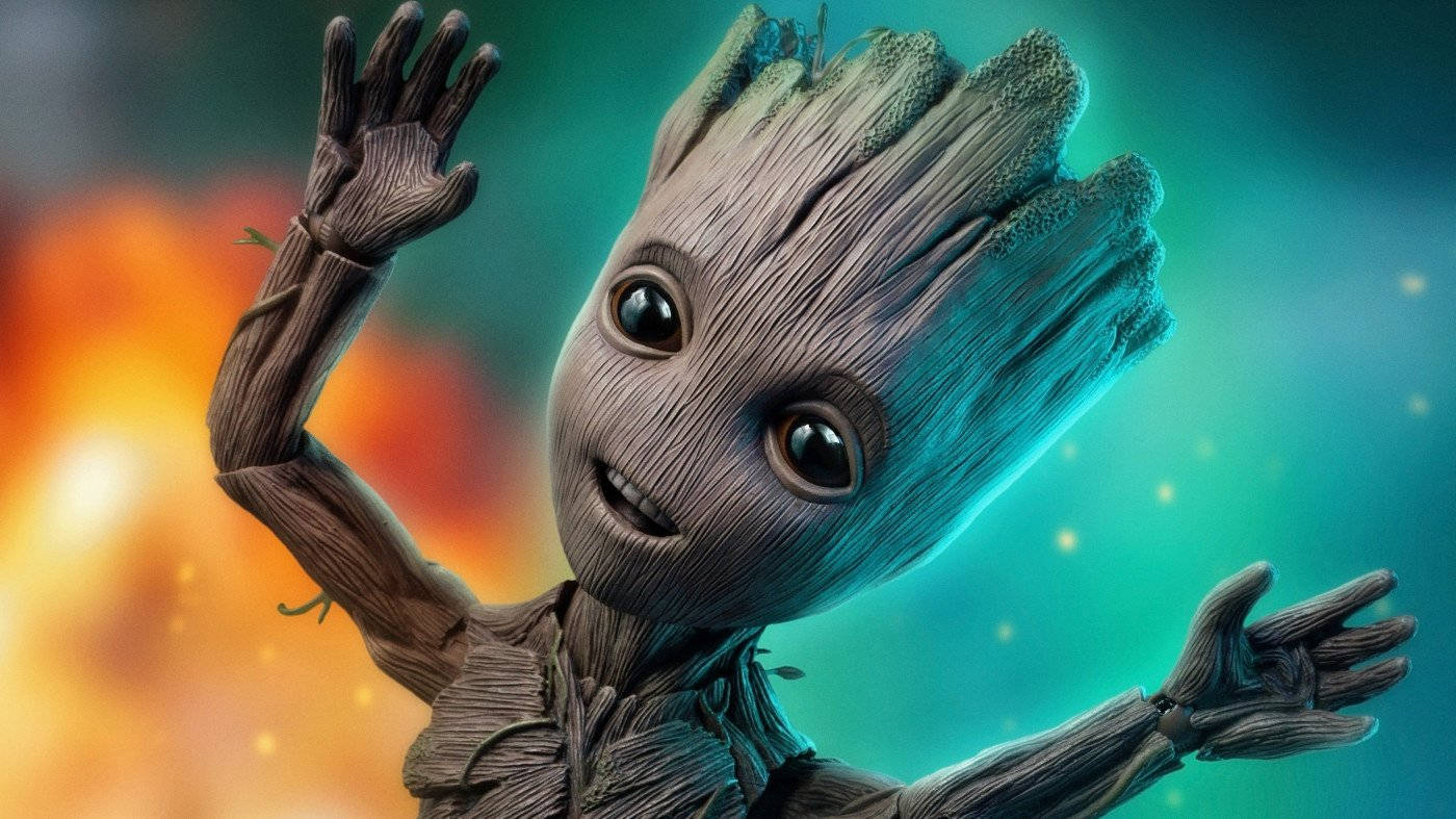 4K Guardians Of The Galaxy Bebek Groot Düşüyor Duvar Kağıdı