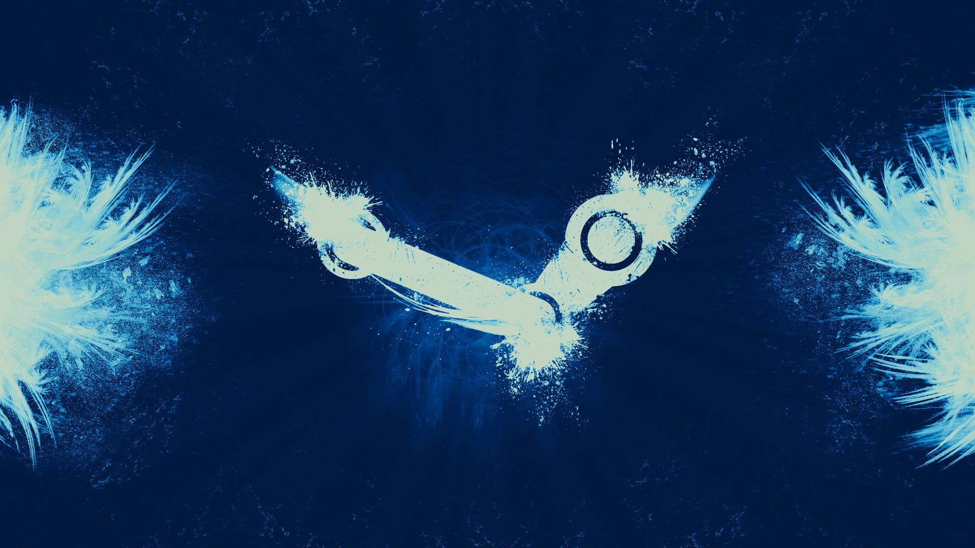 Beyaz boya ile Steam oyun logosu 4k duvar kağıdı.