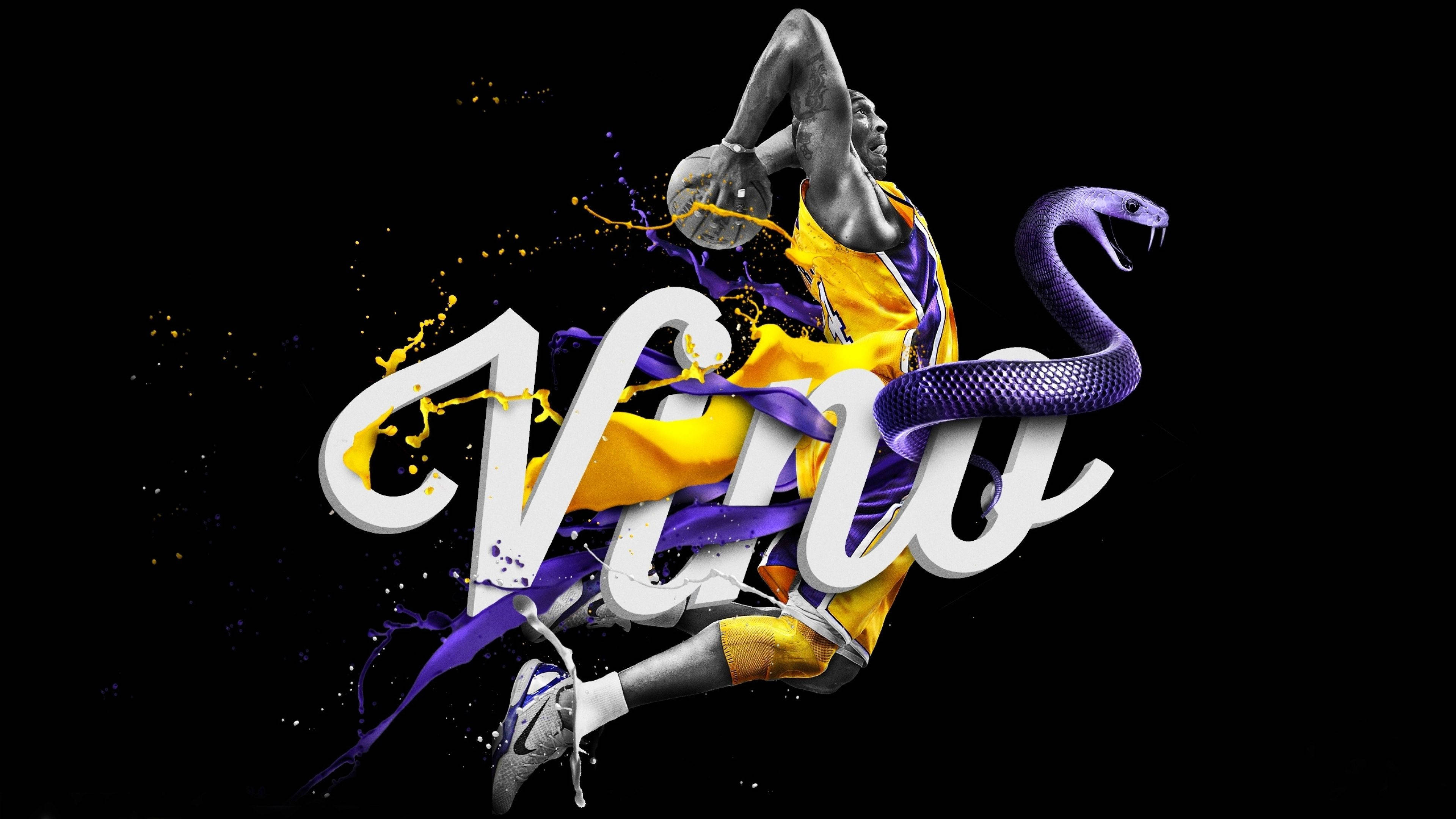 4K NBA Kobe Siyah Mamba Duvar Kağıdı
