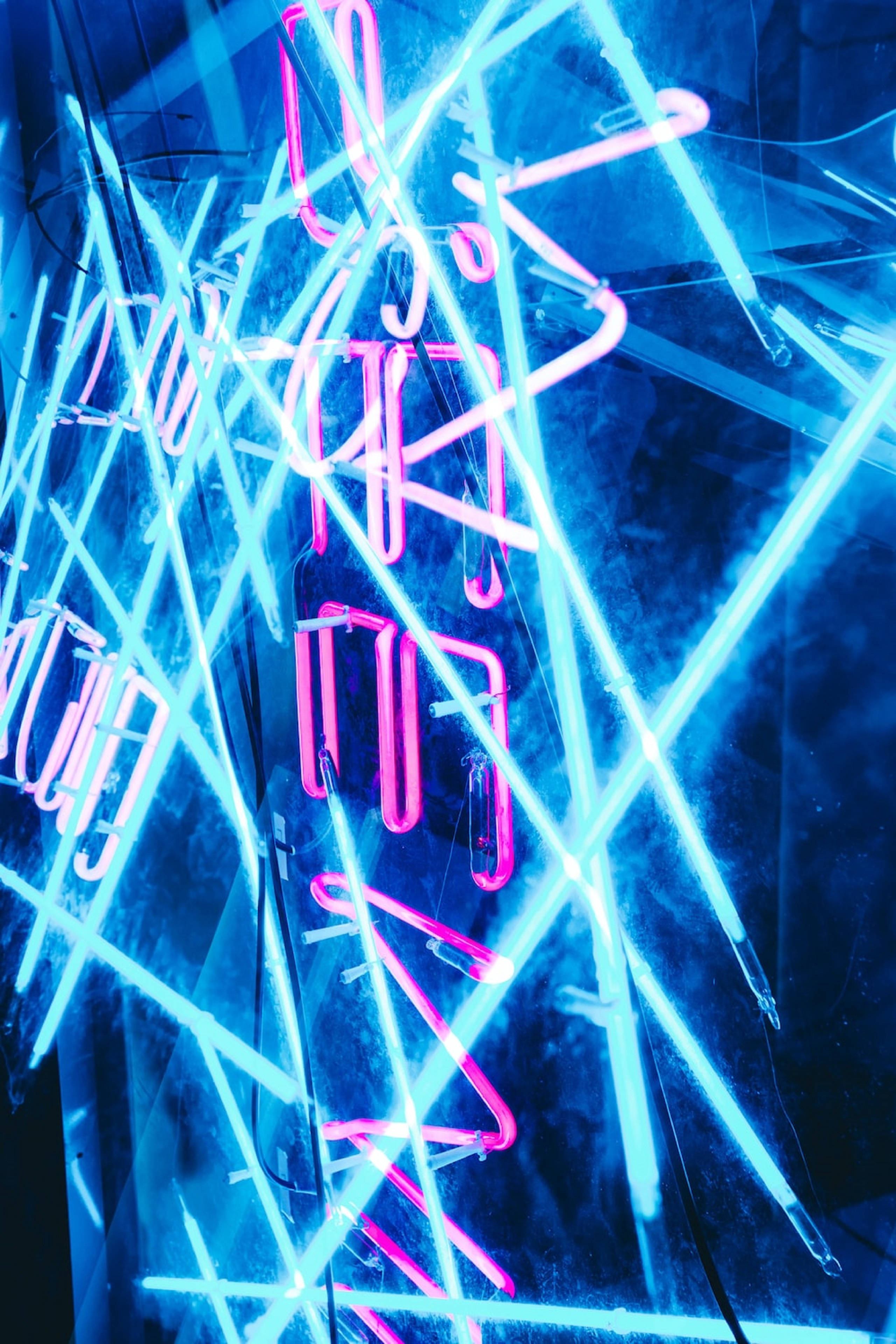 4K Neon iPhone Duvar Soyut Aydınlatma Duvar Kağıdı
