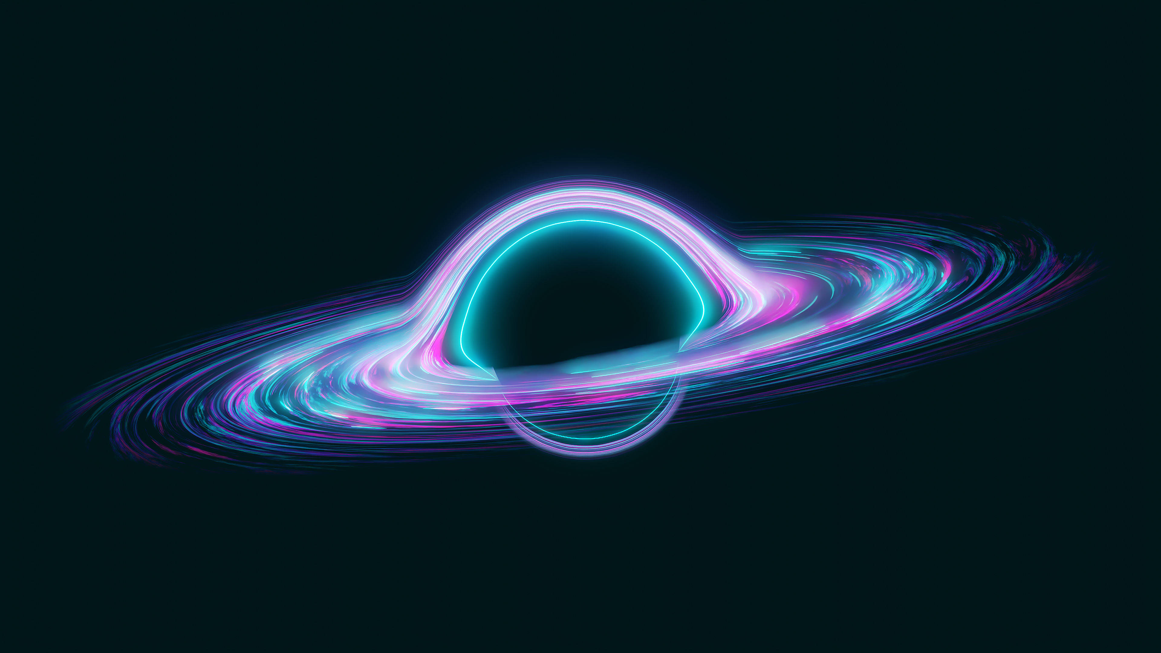 4K Neon Kara Delik Duvar Kağıdı