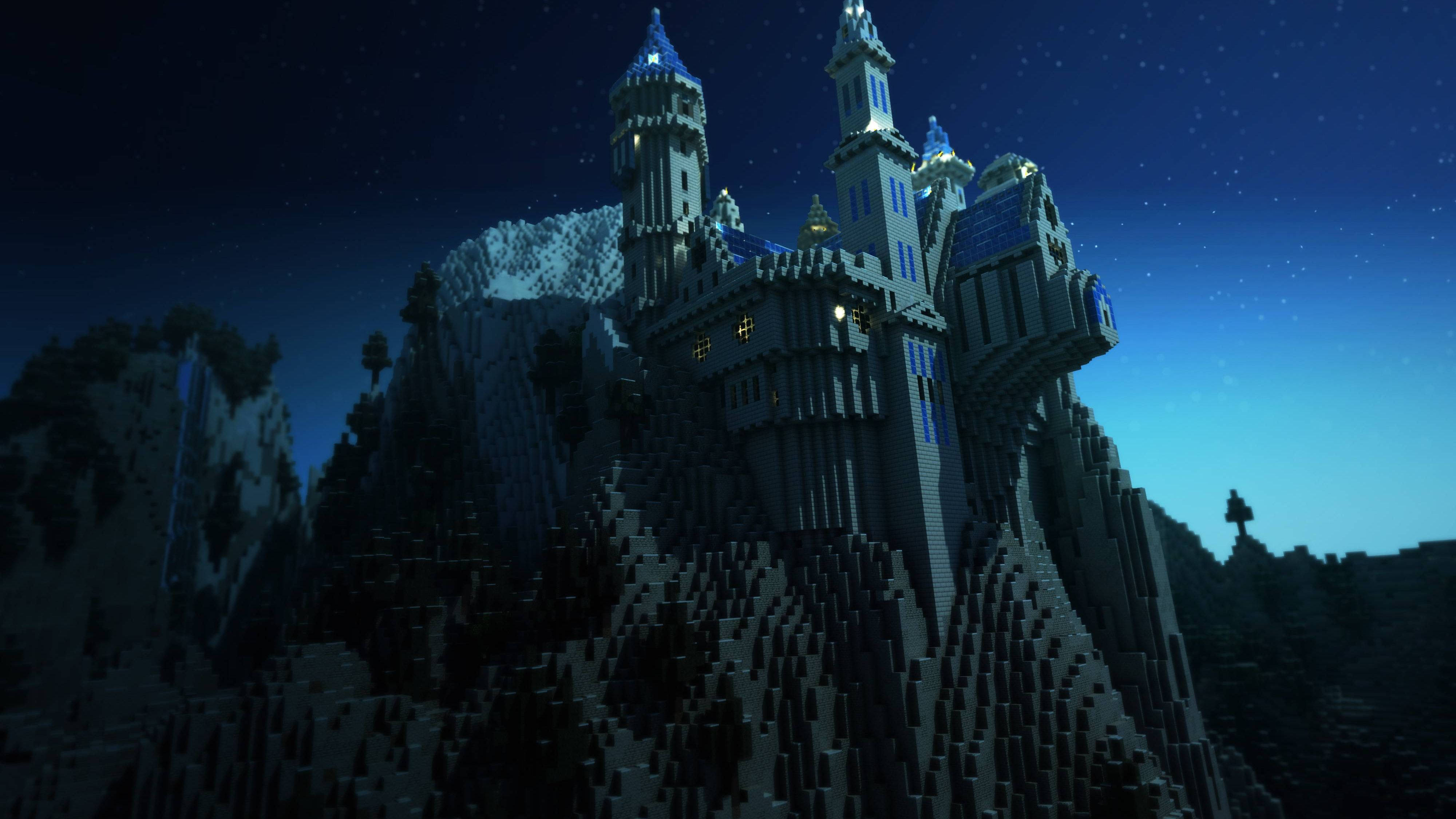 4K Oyun Telefonu Minecraft Şatosu Duvar Kağıdı