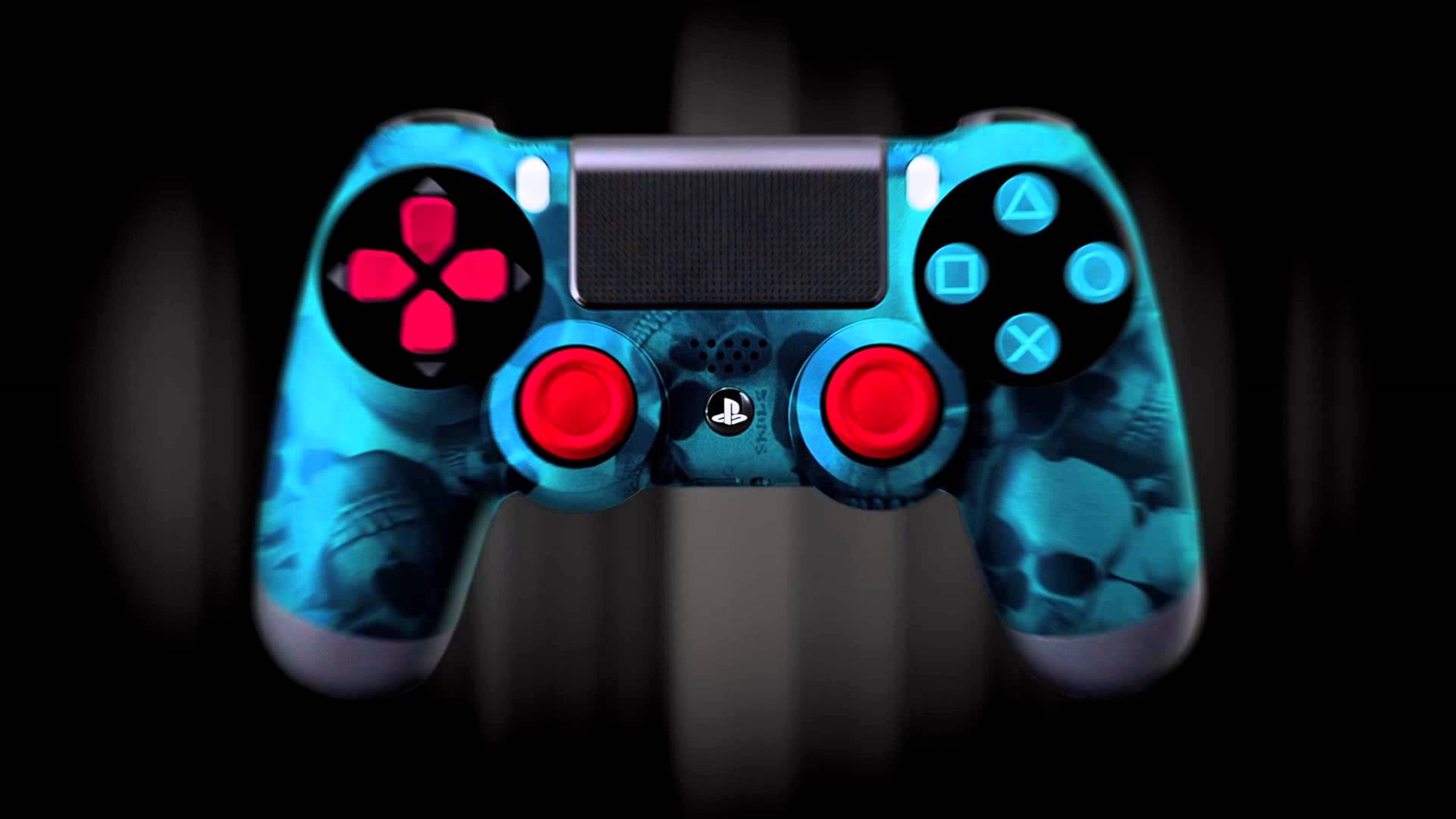 4K PS4 Neon Kafatası Desenli Duvar Kağıdı