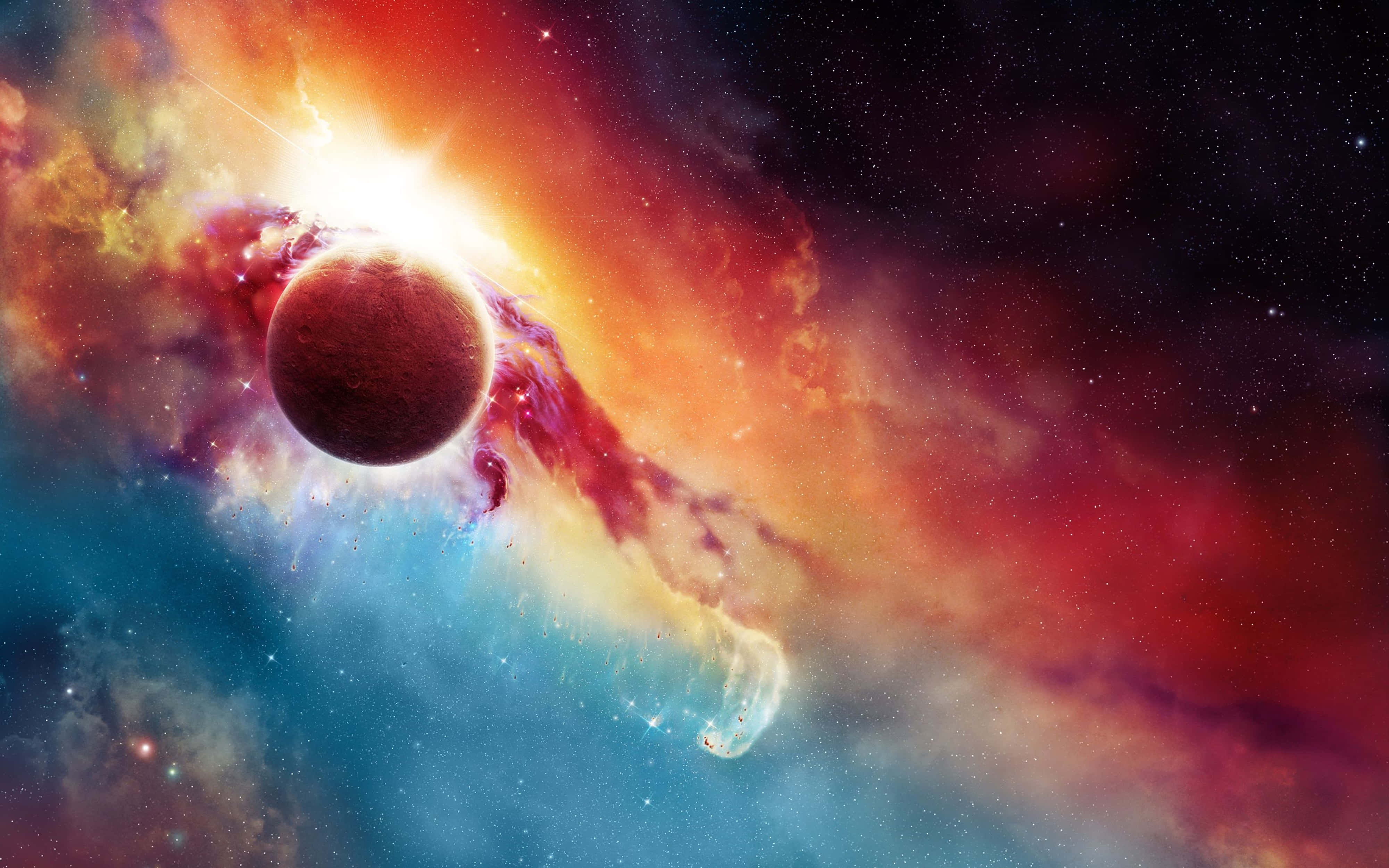 4K Renkli Nebula Bulutu Evren Duvar Kağıdı