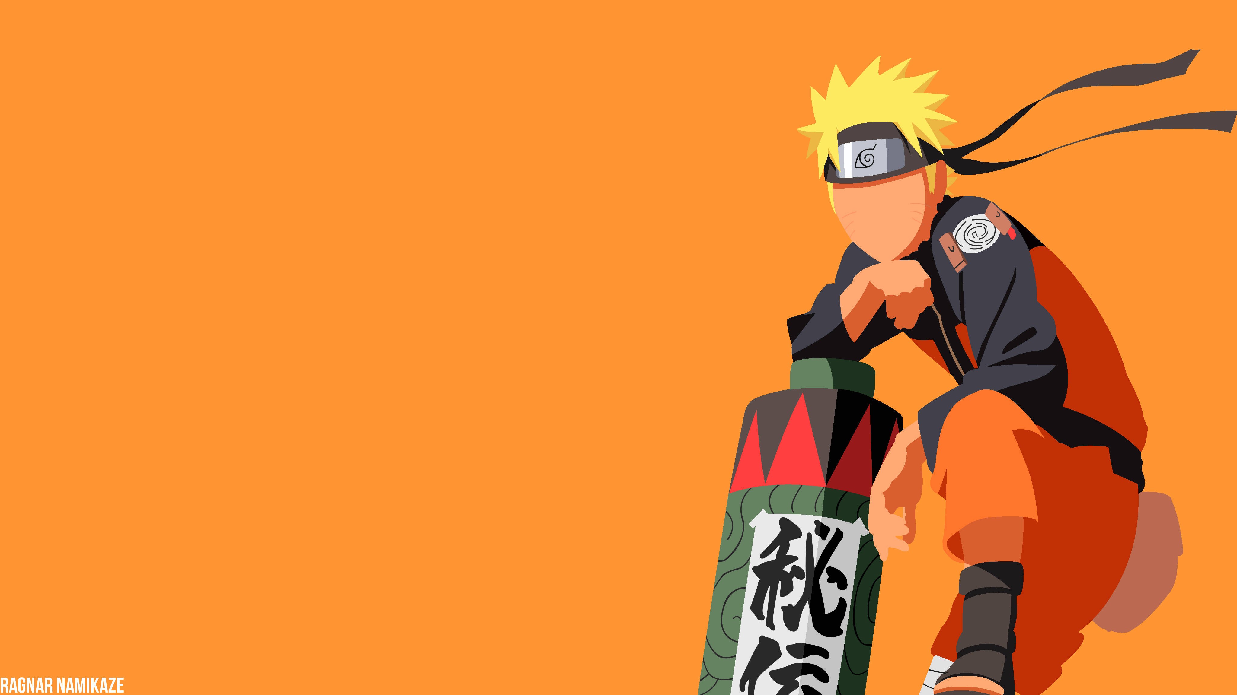 4K Ultra HD Naruto Sade Turuncu Duvar Kağıdı