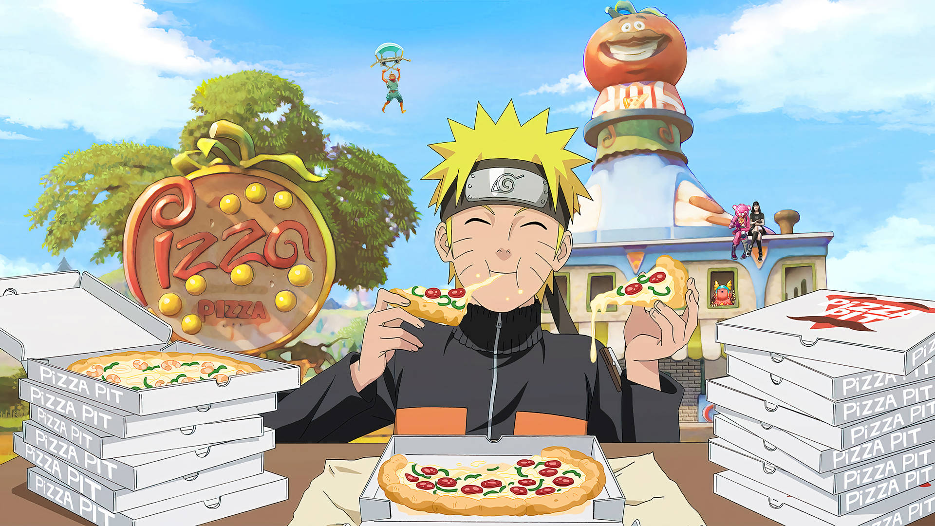 4K Ultra HD Naruto Pizza Yiyor