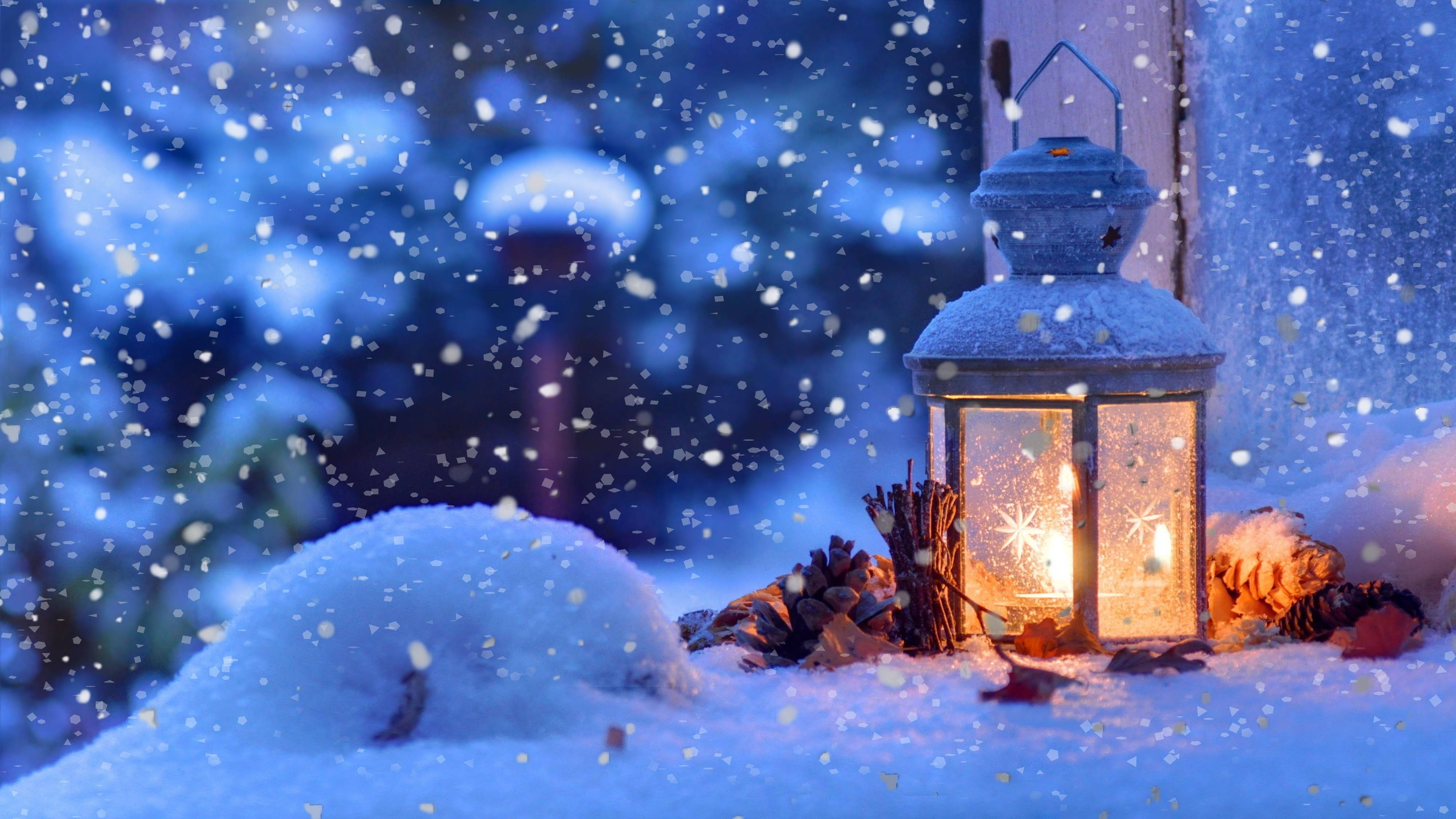 4K Ultra HD Noel Estetik Lambası Duvar Kağıdı
