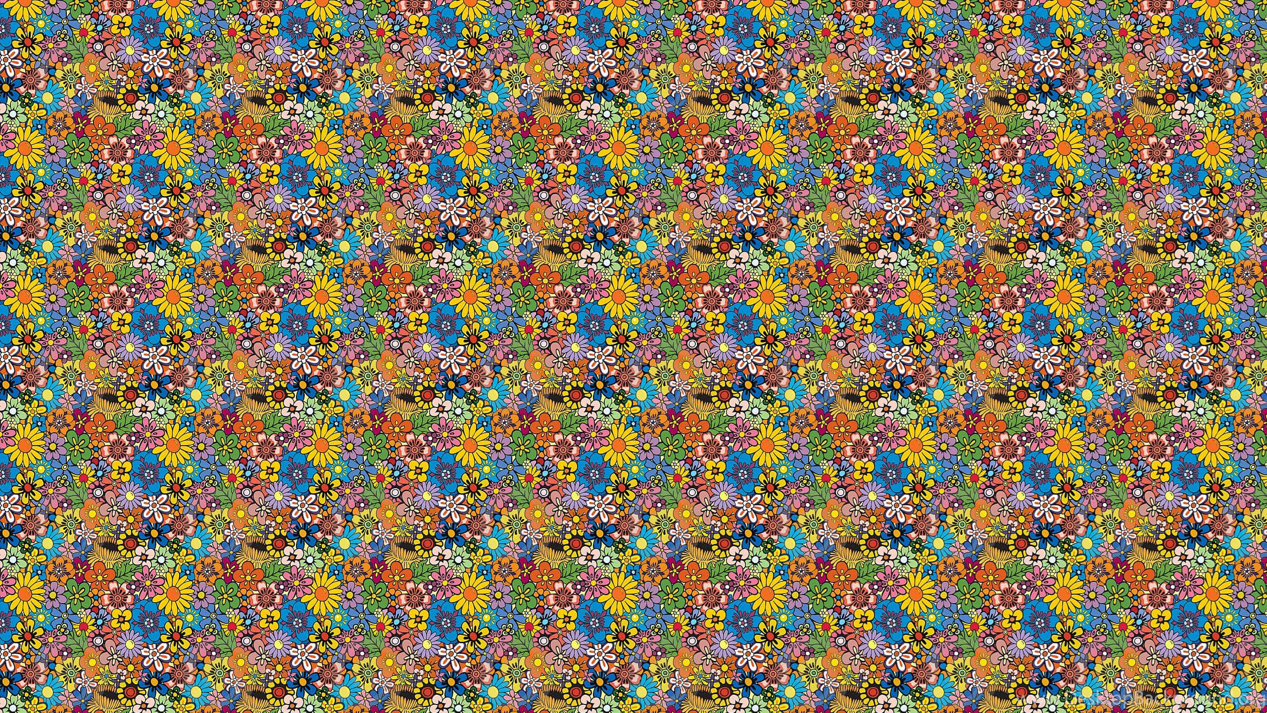 70'ler Estetiği Masaüstü Otostereogram Sihirli Göz Görseli Duvar Kağıdı