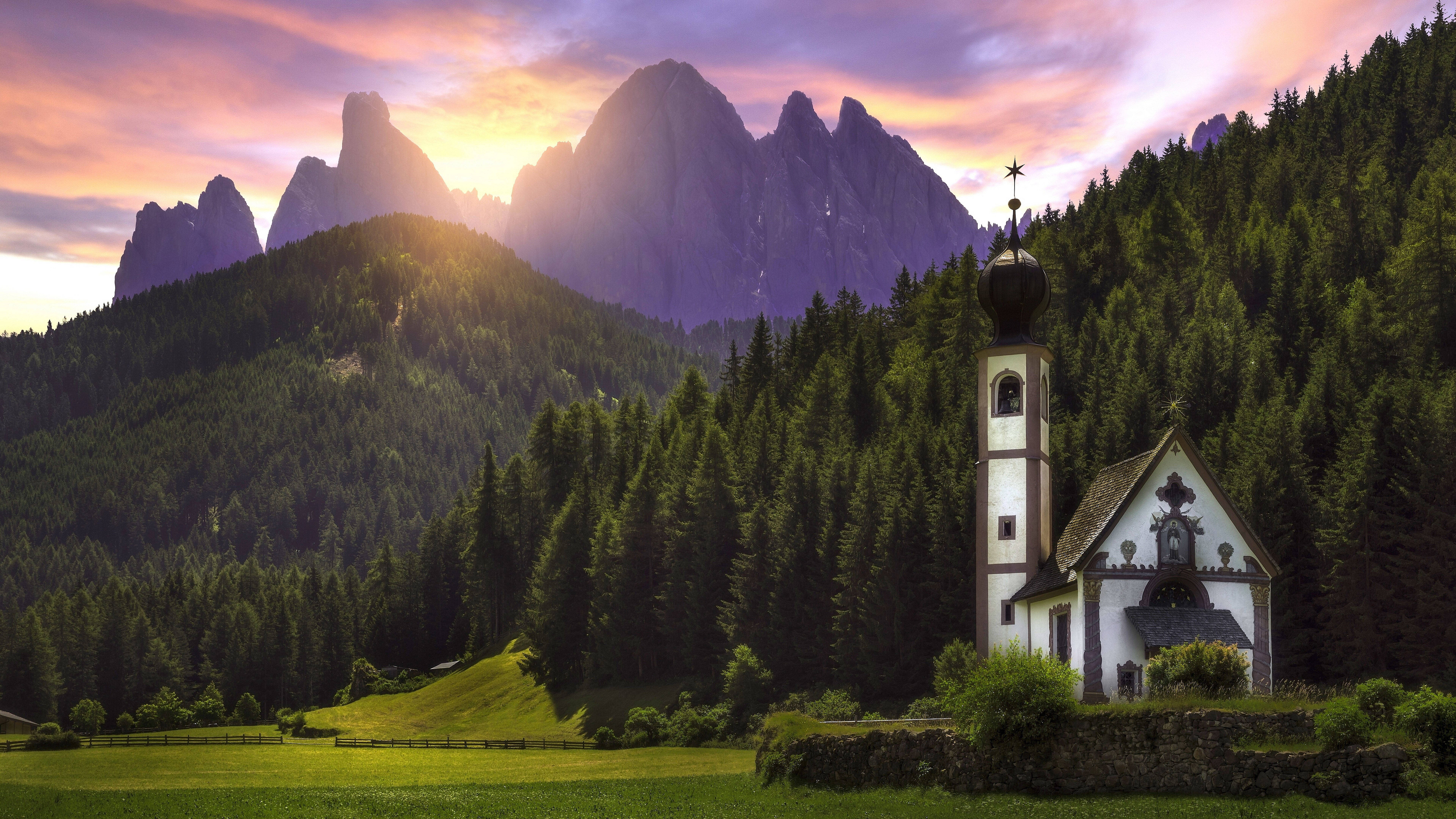 8K 7680x4320 Ultra HD Çözünürlüklü Masaüstü Dolomitler Duvar Kağıdı