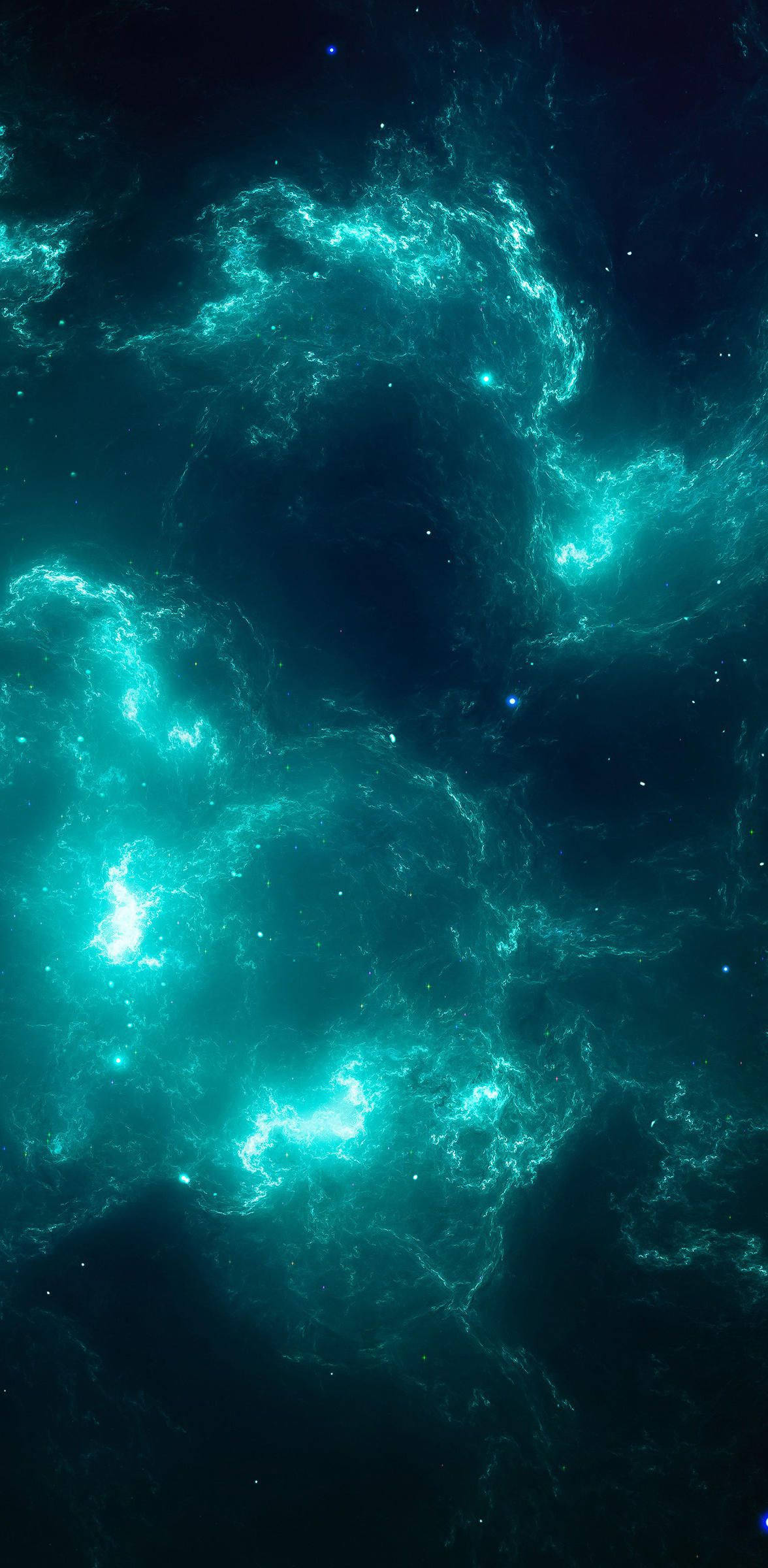 8K iPhone Nebula Mavisi Duvar Kağıdı