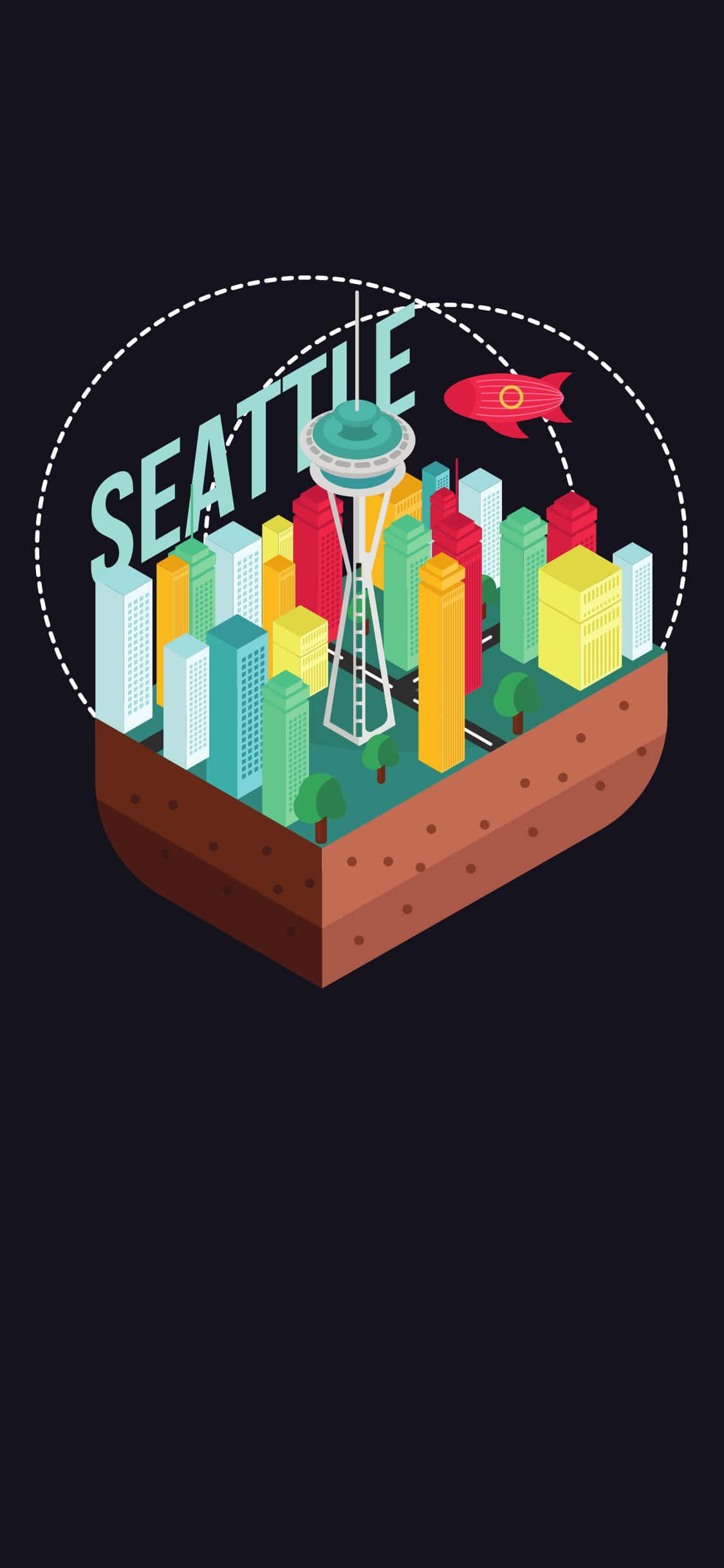 A beautiful view of Seattle's skyline as seen through the lens of an iPhone X Duvar Kağıdı