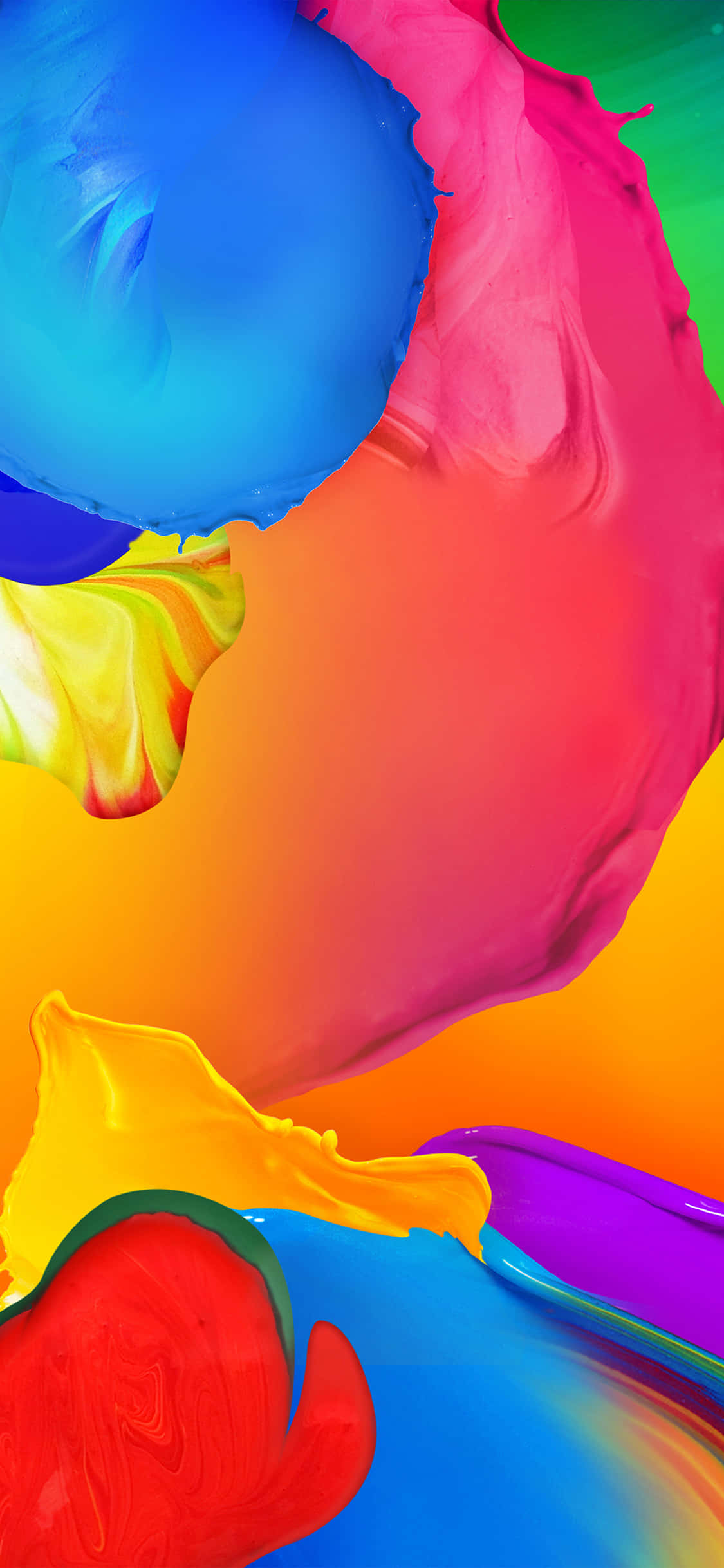 a colorful painting with a rainbow of colors Duvar Kağıdı