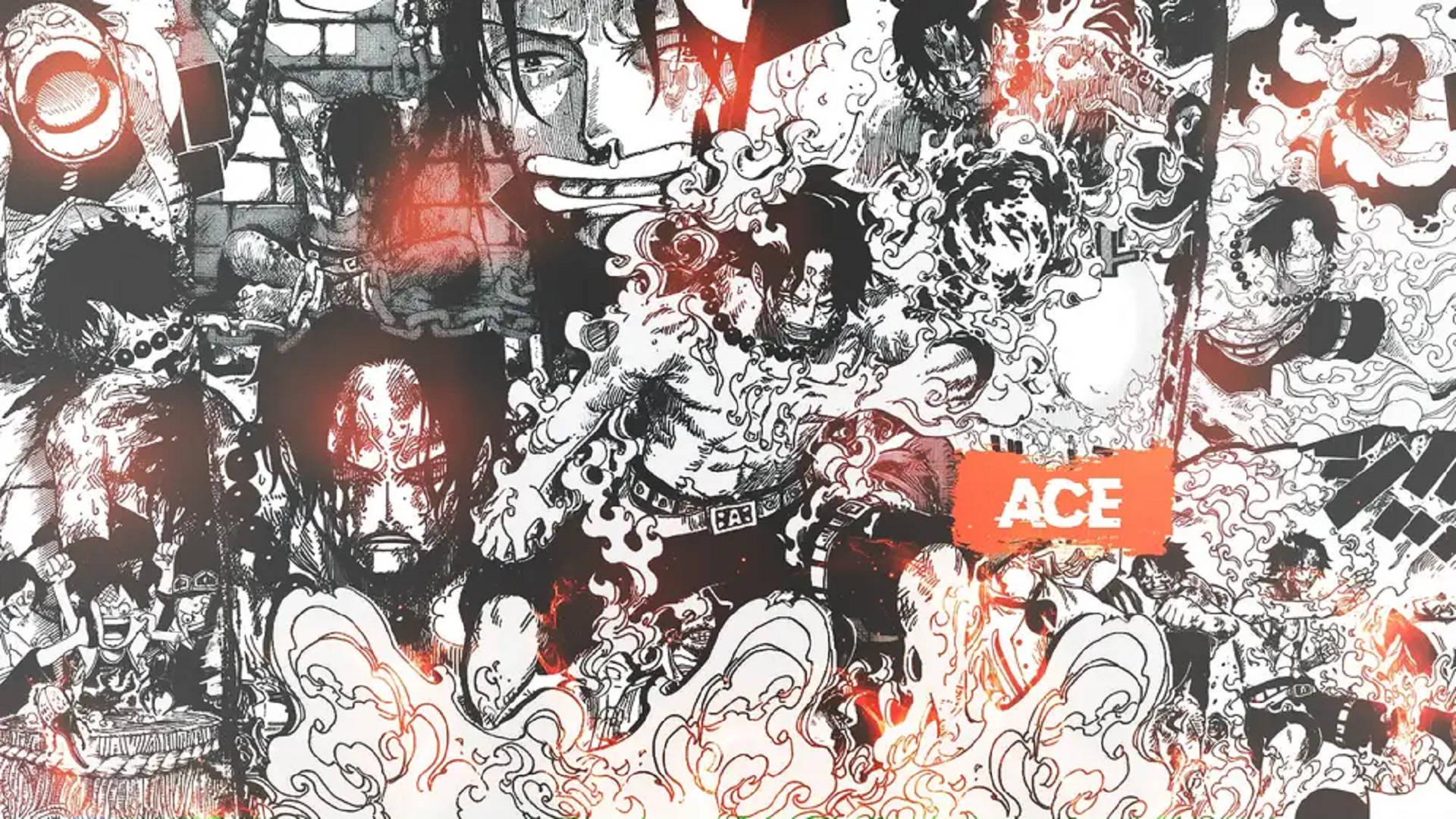 Ace ve Luffy Manga Paneli Duvar Kağıdı