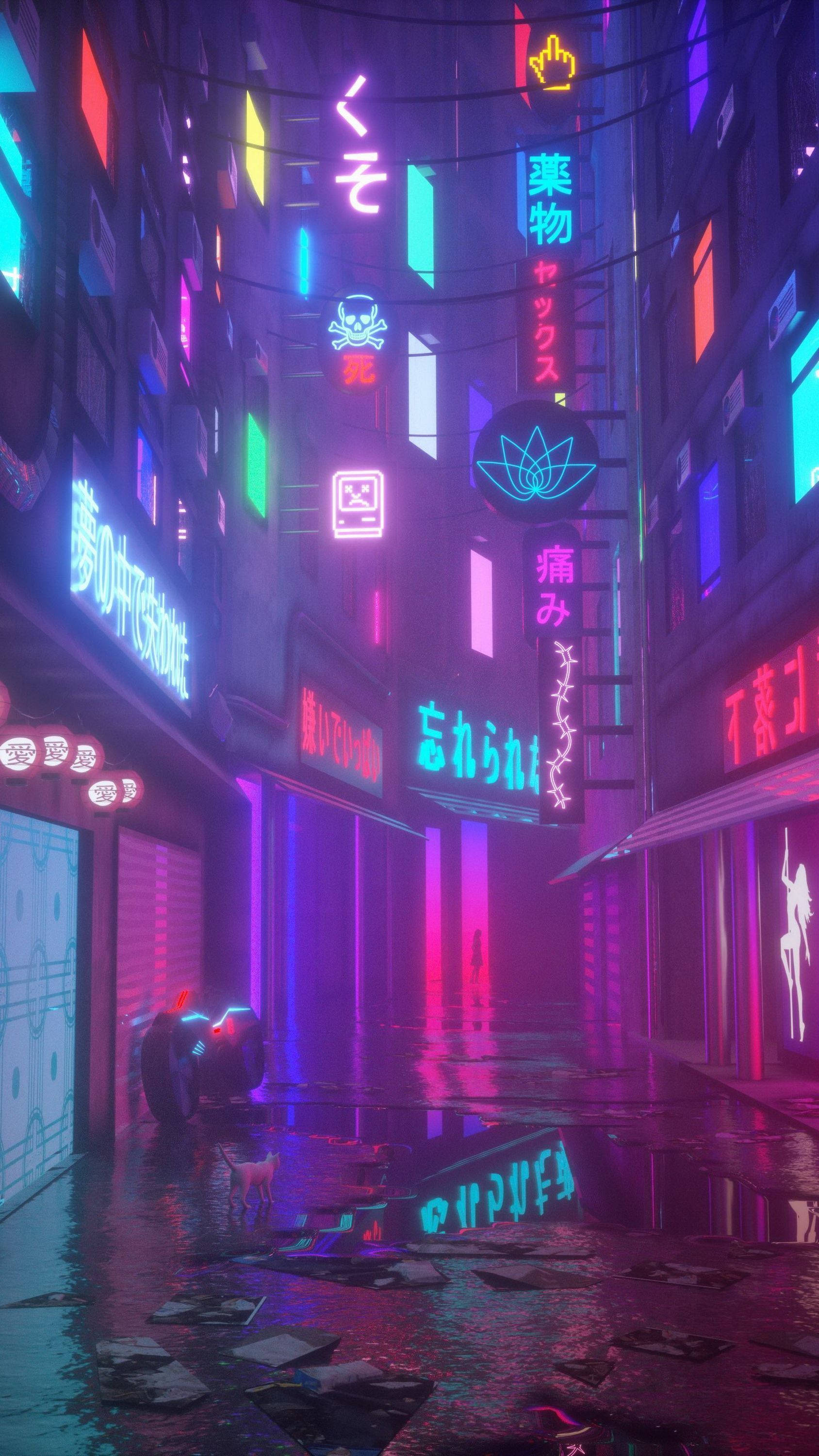 Açık Mor Estetik Neon Tabelalar Duvar Kağıdı