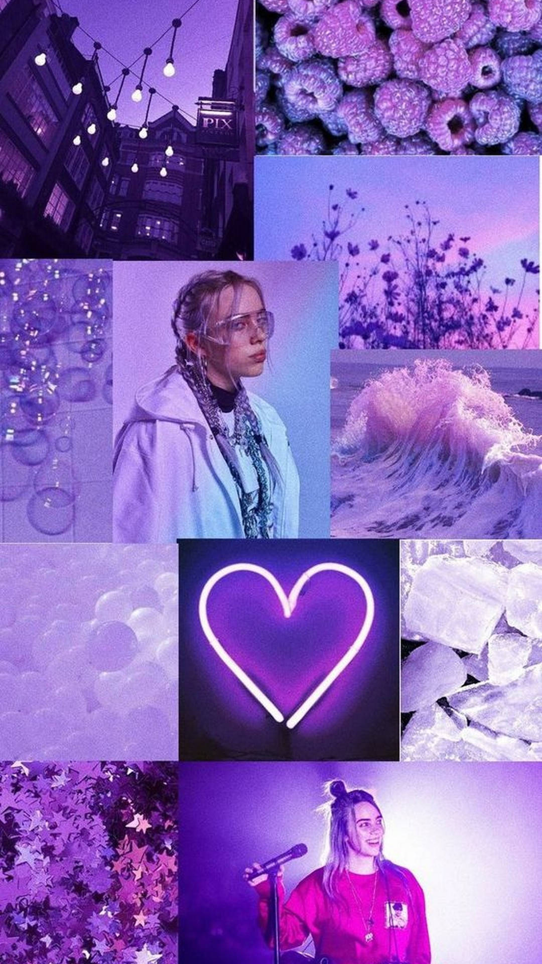 Açık Mor Estetik Billie Eilish Duvar Kağıdı