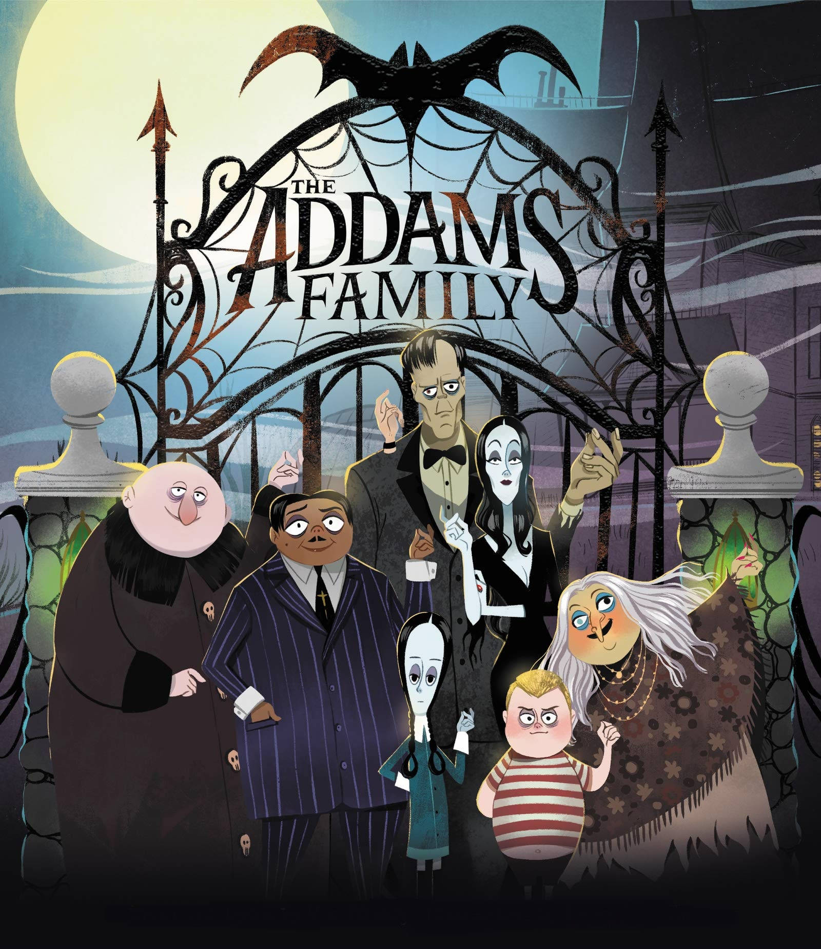 Addams Ailesi Karikatür İllüstrasyonu Duvar Kağıdı