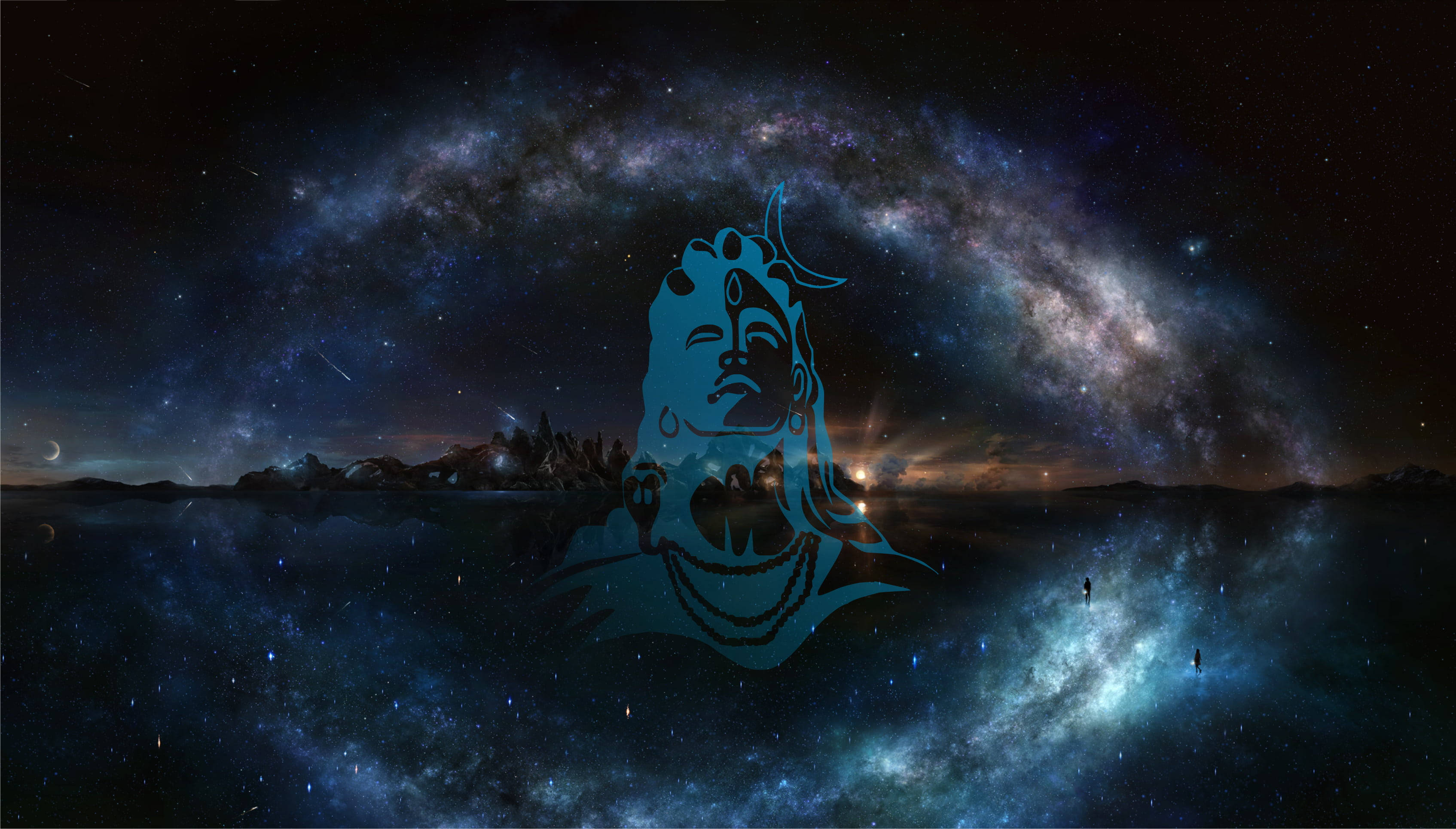 Adiyogi 4K Galaksi Sanatı Duvar Kağıdı